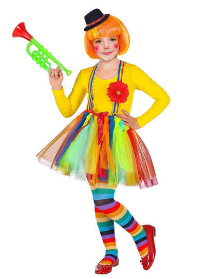 Widdmann Kostüm Kleiner Zirkusclown, Süßes Kostümset für knallbunte Clownsmädchen