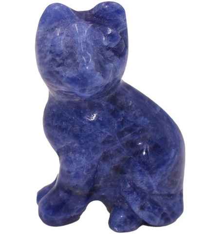 Firetti Tierfigur Schmuck Geschenk Dekofigur Farbstein Edelstein Katze Sodalith (1 St), Sodalith