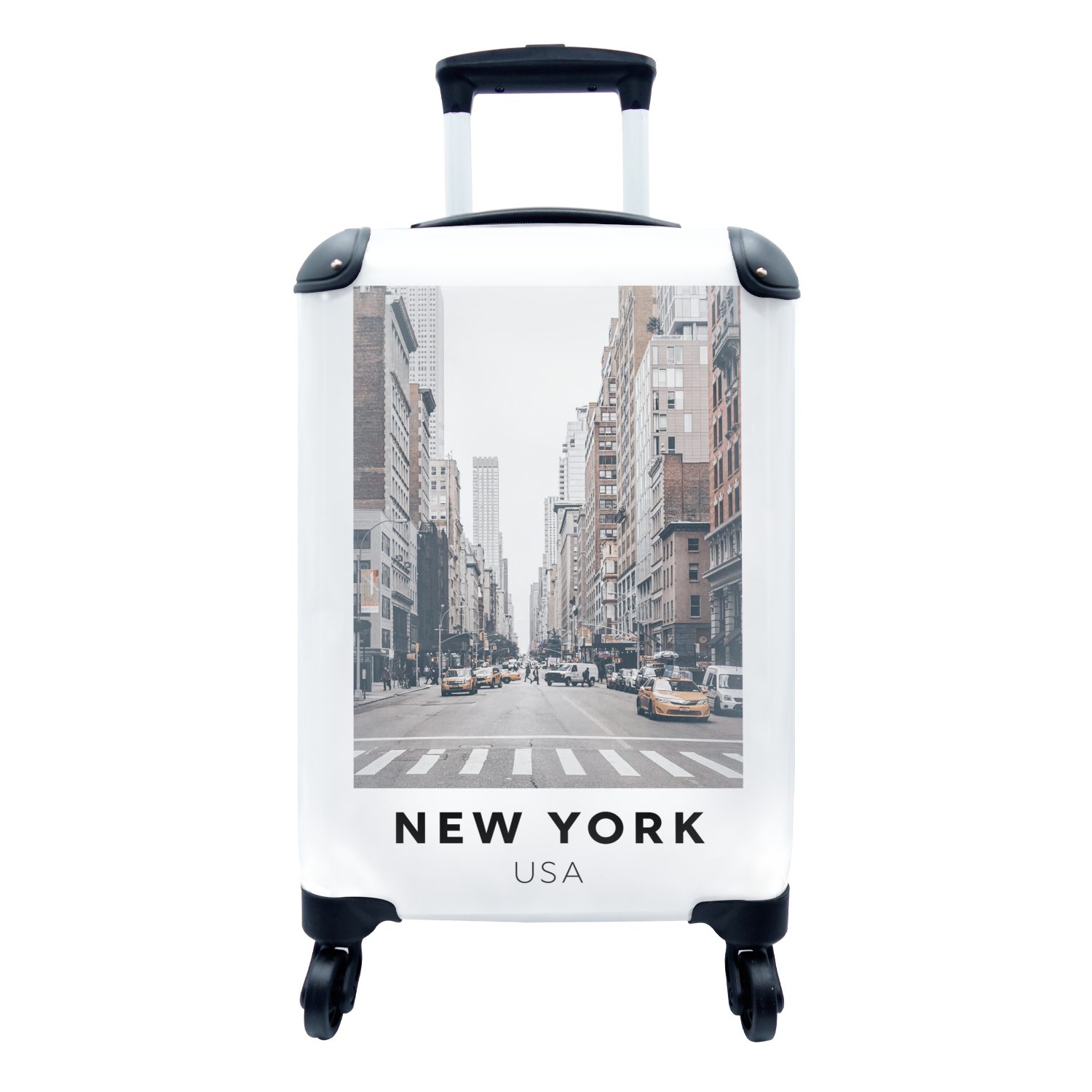 MuchoWow Handgepäckkoffer New York - Amerika - Weg, 4 Rollen, Reisetasche mit rollen, Handgepäck für Ferien, Trolley, Reisekoffer