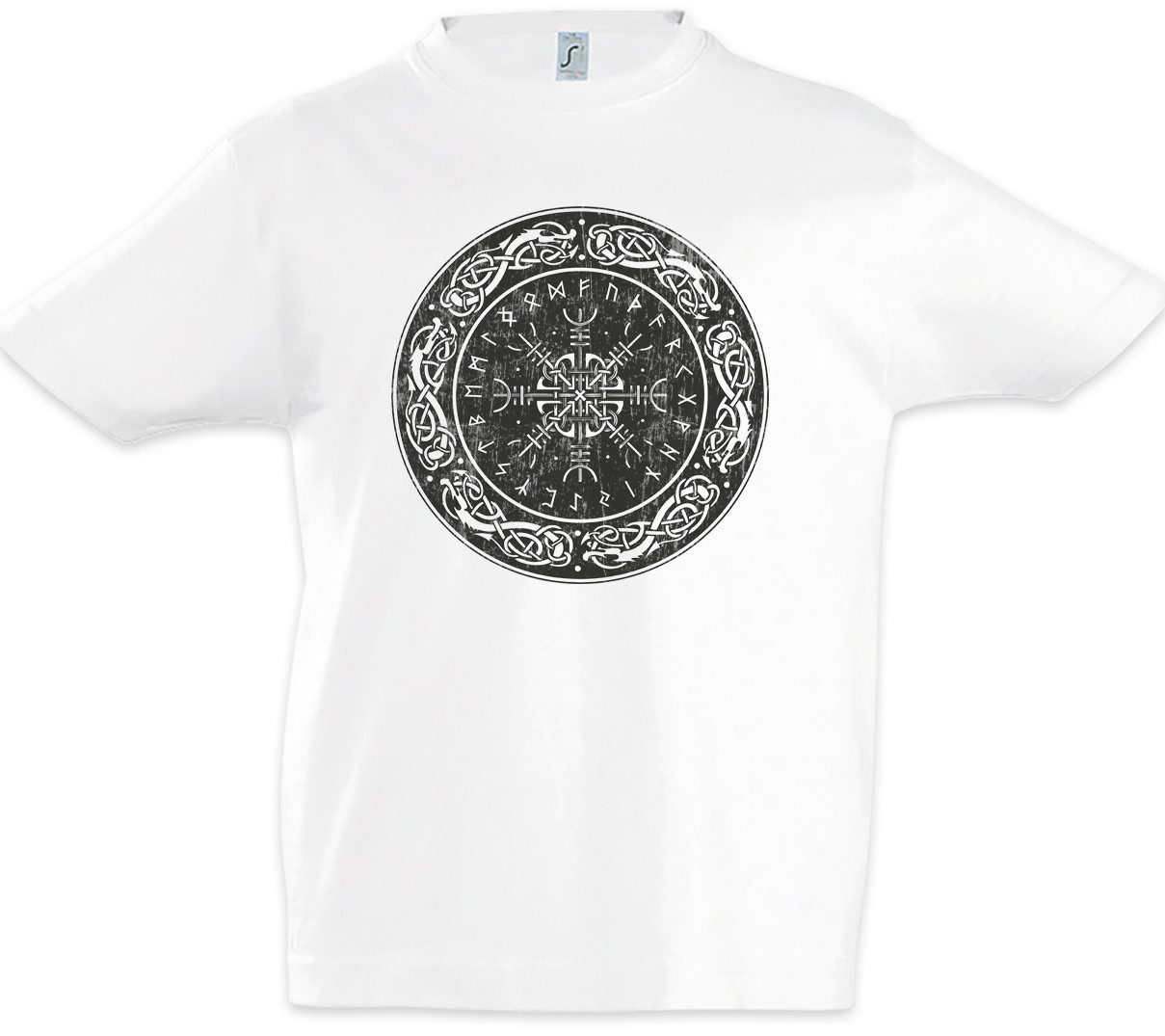 Print-Shirt Viking Shield I Kinder T-Shirt Schild Knoten Walhalla Wikinger Vikings