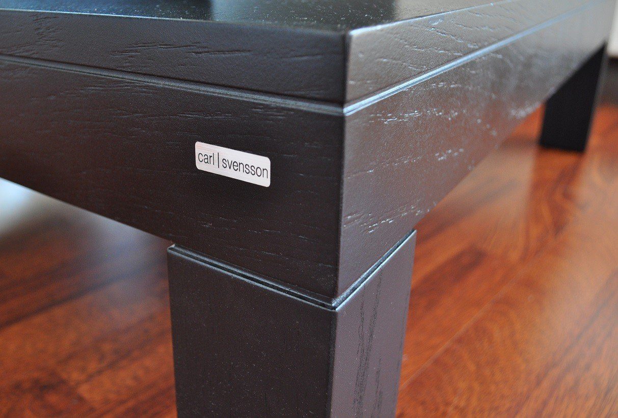 carl svensson Couchtisch Design Tisch V-470H Schwarz Milchglas Carl Svensson