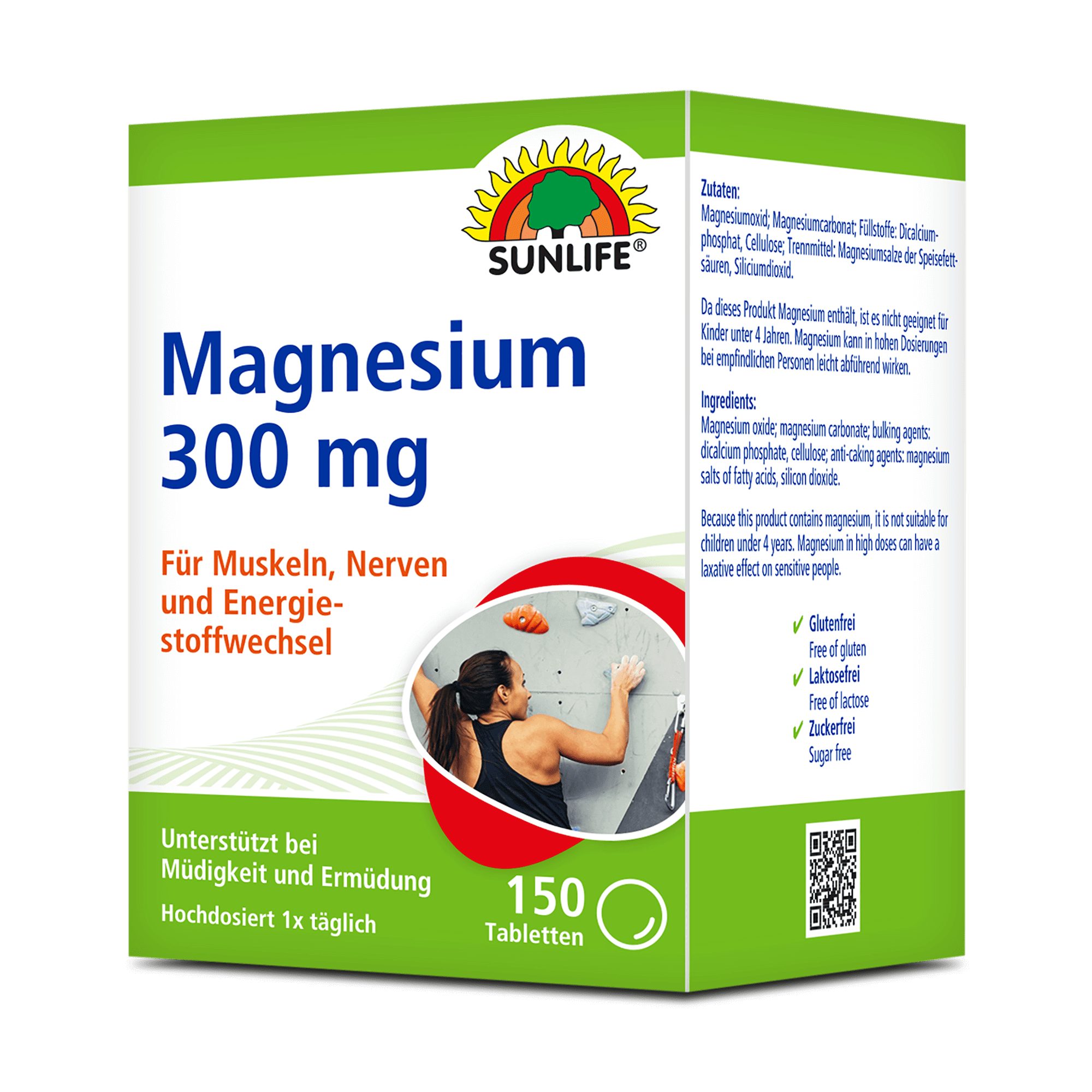 SUNLIFE SUNLIFE® Magnesium 300 mg Tabletten Müdigkeit Muskeln Knochen Energie 1 x täglich eine Tablette mit ausreichend Flüssigkeit schlucken