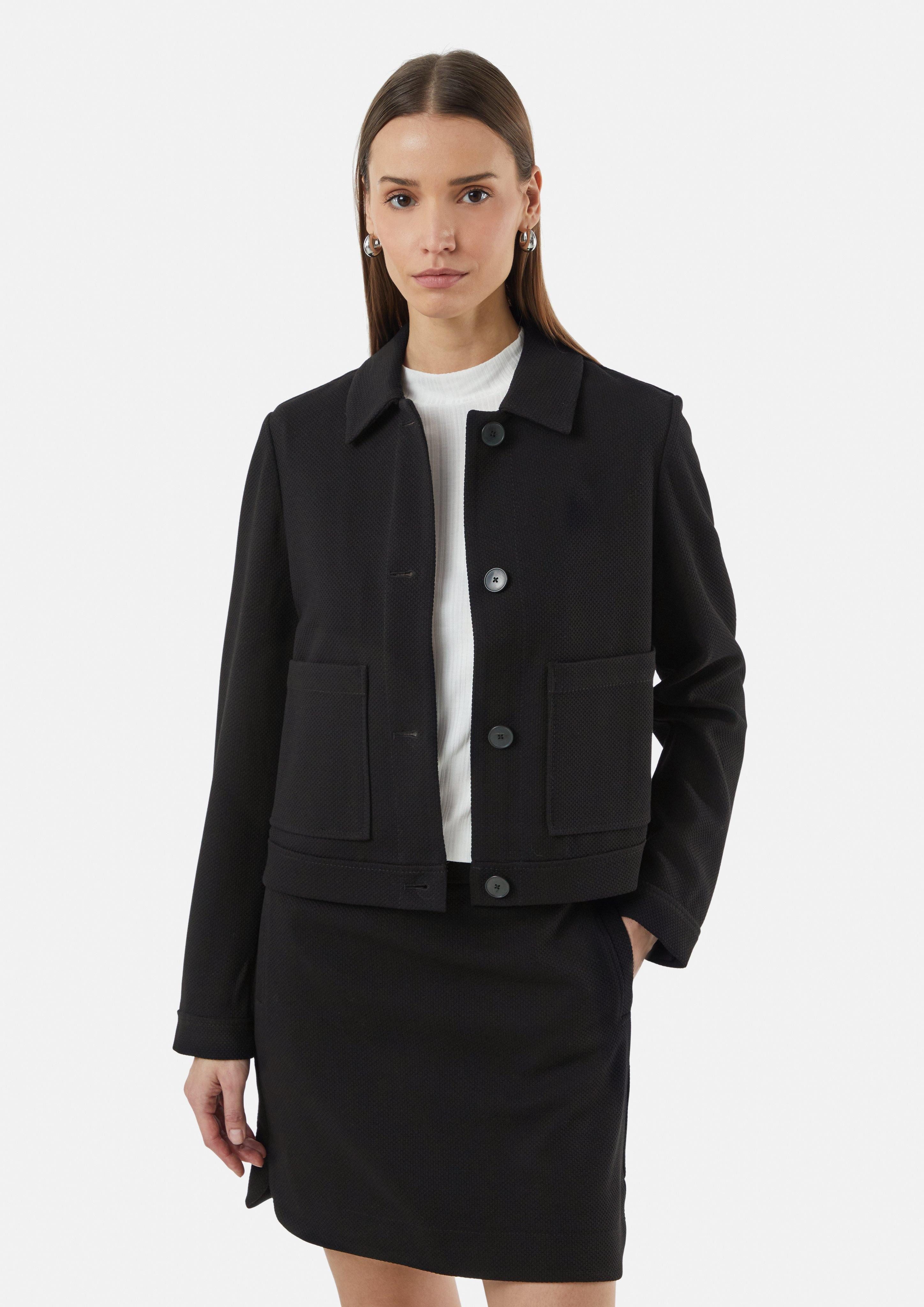 Comma Blusenblazer Elastische Piqué-Jacke im Boxy günstig online kaufen
