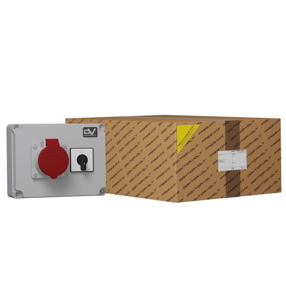 Doktorvolt Wanddose WDD 1x16A Stromverteiler Nockenschalter 16A L-0-P Steckdosenverteiler