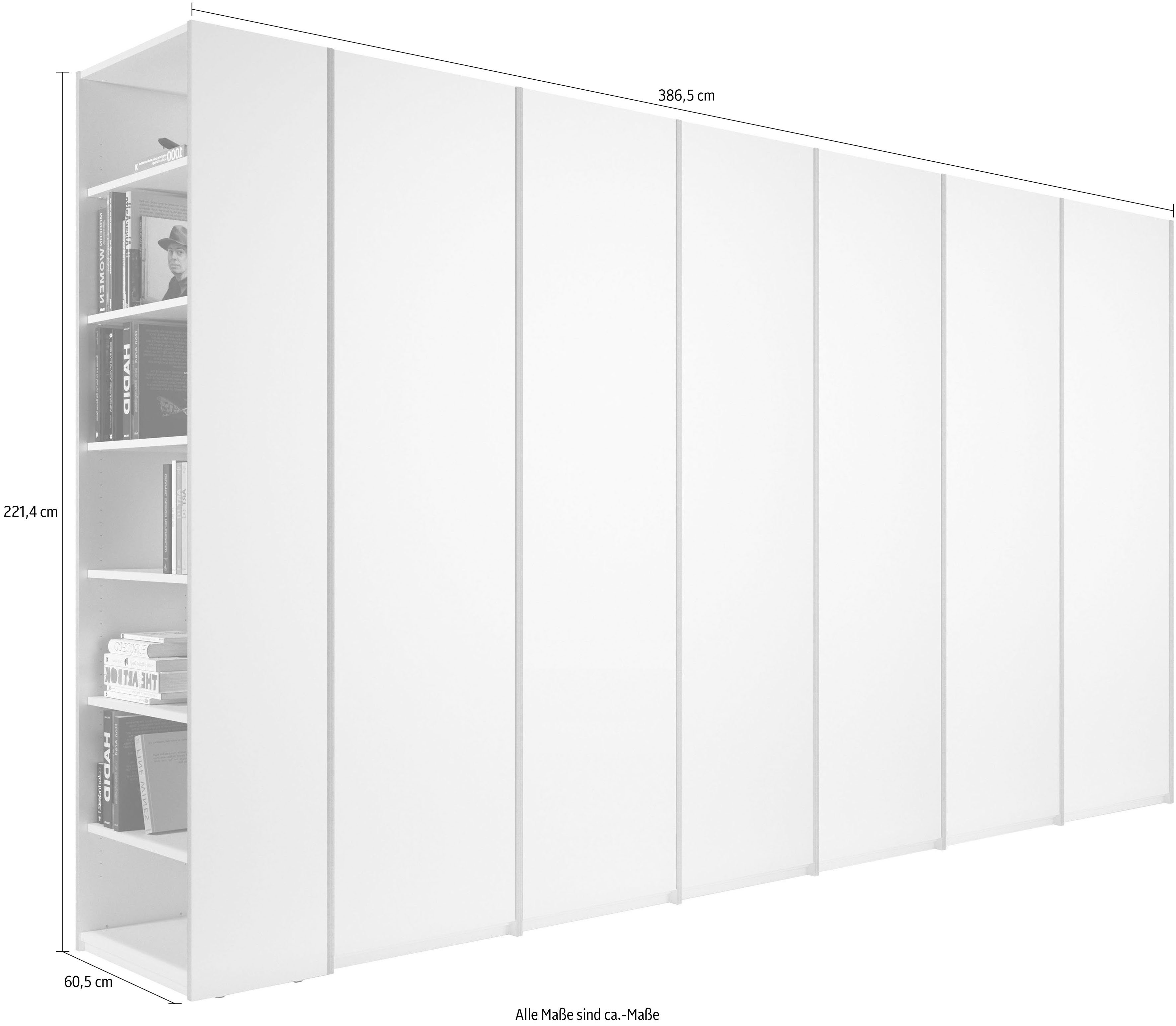 Modular oder Müller Seitenregal LIVING rechts Plus SMALL Variante fünf mit montierbarem weiß/birke weiß/birke links 7 | Anbauelementen, Drehtürenschrank