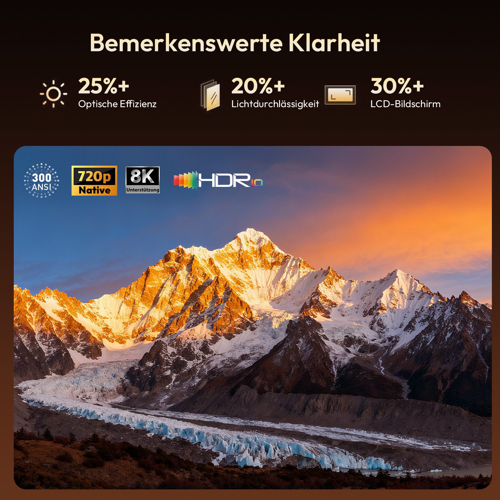 XGODY Android 14 Projektor Ultra HD 8K, Integrierte App,WiFi 6, BT 5.4 Mini-Beamer (12000 lm, 8000:1, 3840 x 2860 px, KI-Auto-Keystone, 180°Dreh, Tragbarer Beamer Heimkino mit TV Stick)