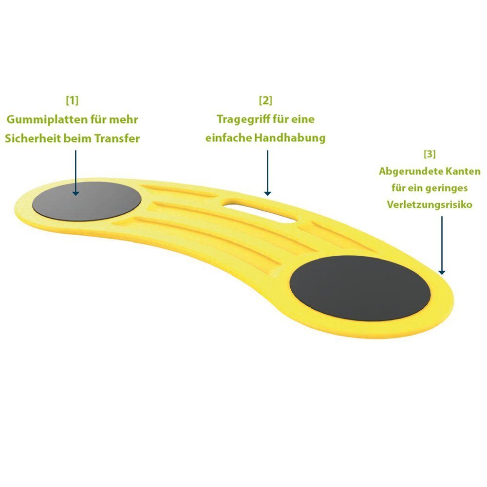CARELINE Duschstuhl Transferbrett Smooth in Kurvenform bis 200 kg
