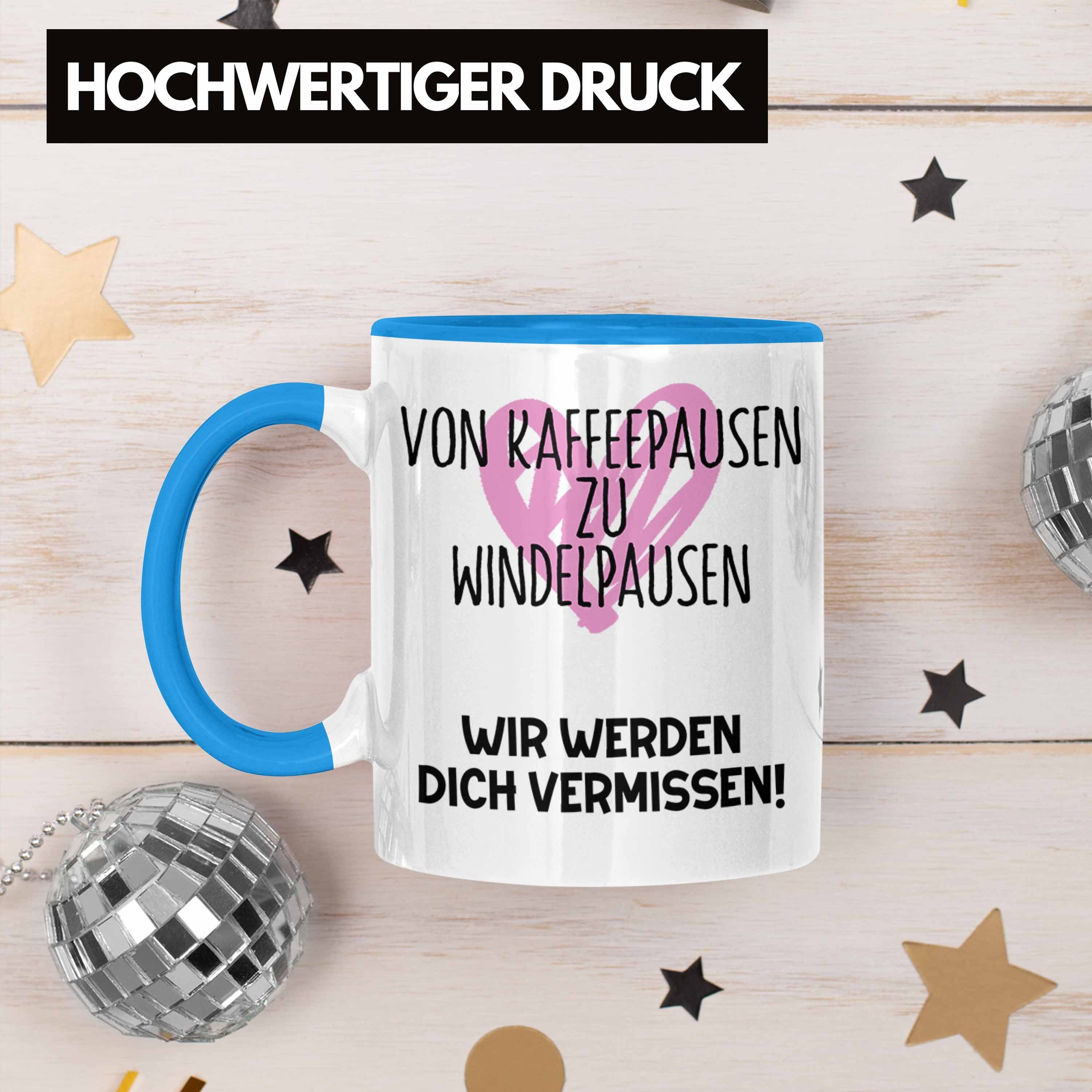 Abschieds Geschenk Abschied Trendation Blau Werdende Mama Mutterschutz Tasse Kollegin Tasse