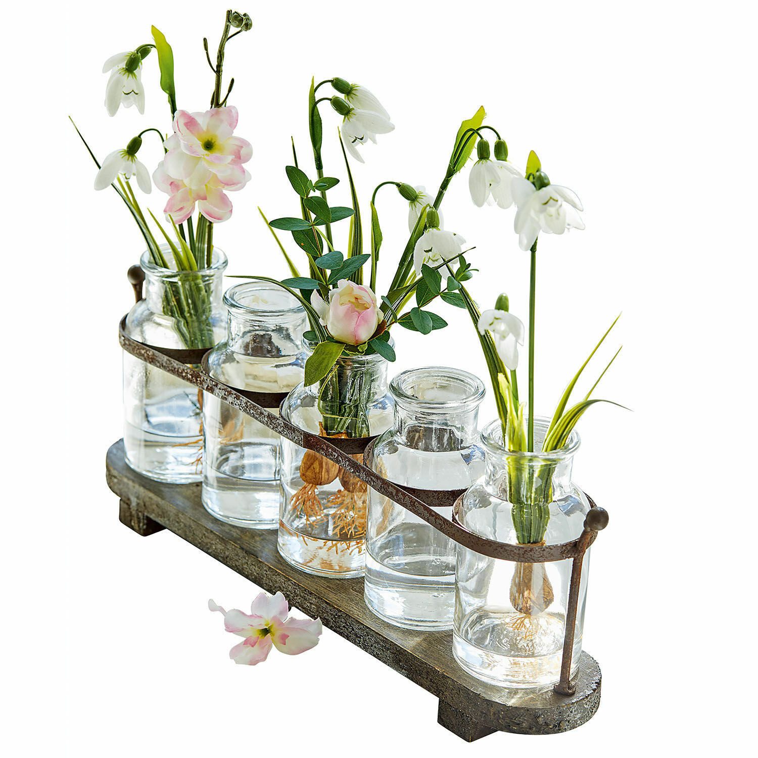 Mirabeau Übertopf Vase 5er Set Ranjo braun/klar
