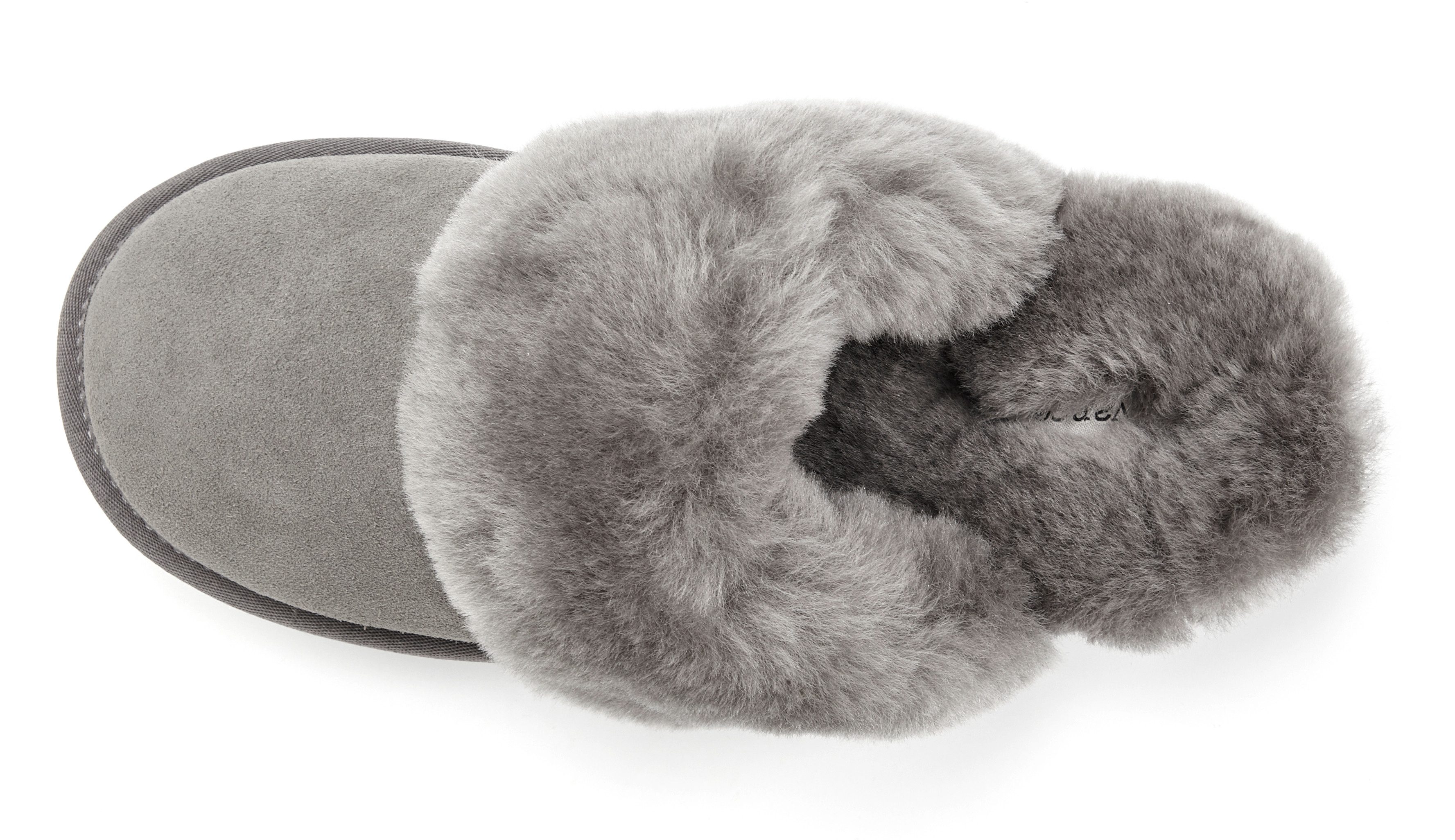 Vivance Dreams by Lascana Pantoffeln, Clogs, Schlappen, Pantolette, Hausschuh mit kuscheligem Lammfell aus Leder – Bild 3 von 5