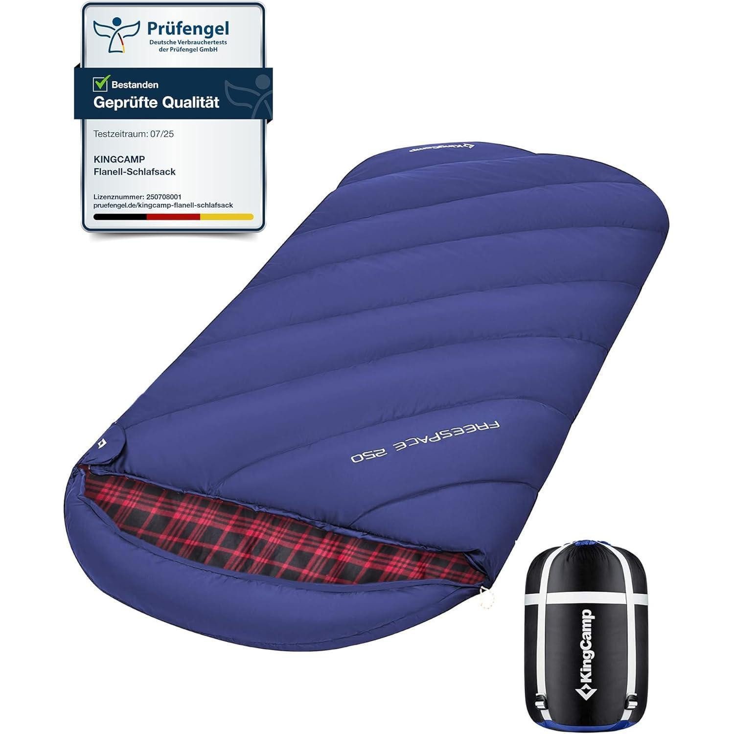LuxusKollektion Deckenschlafsack Schlafsack XXL Deckenschlafsack Baumwolle Flanell #Klassisch Blau