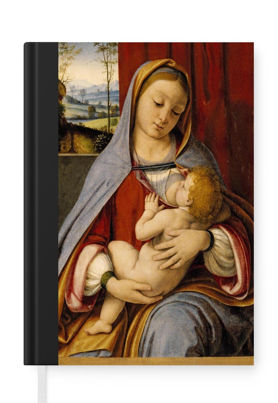 MuchoWow Notizbuch Madonna mit Kind - Leonardo da Vinci, Journal, Merkzettel, Tagebuch, Notizheft, A5, 98 Seiten, Haushaltsbuch