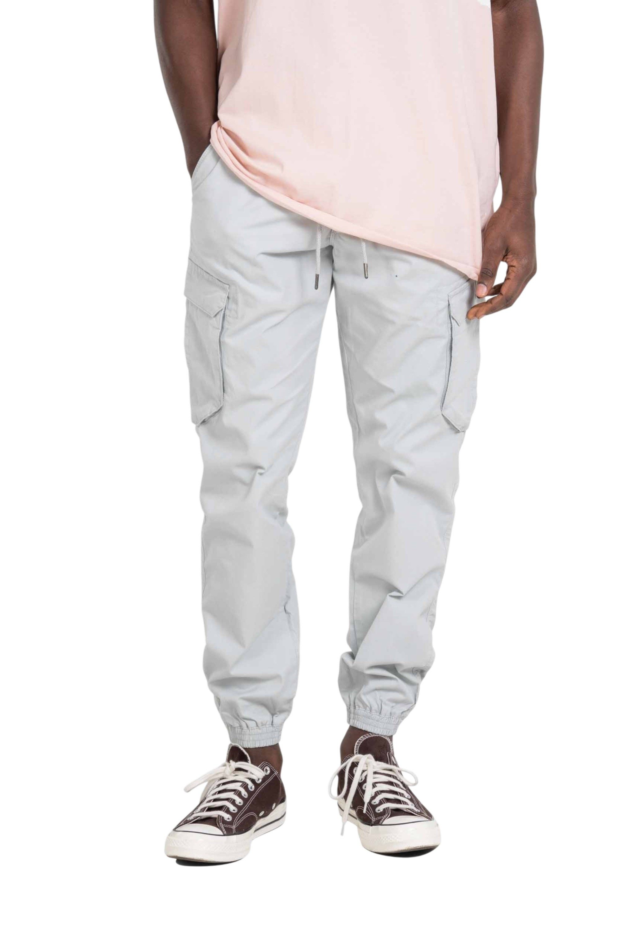 REELL Cargohose Hose Reell Reflex Cargo Lightweight Mirage Grey Elastische Bündchen an den Hosenbeinen