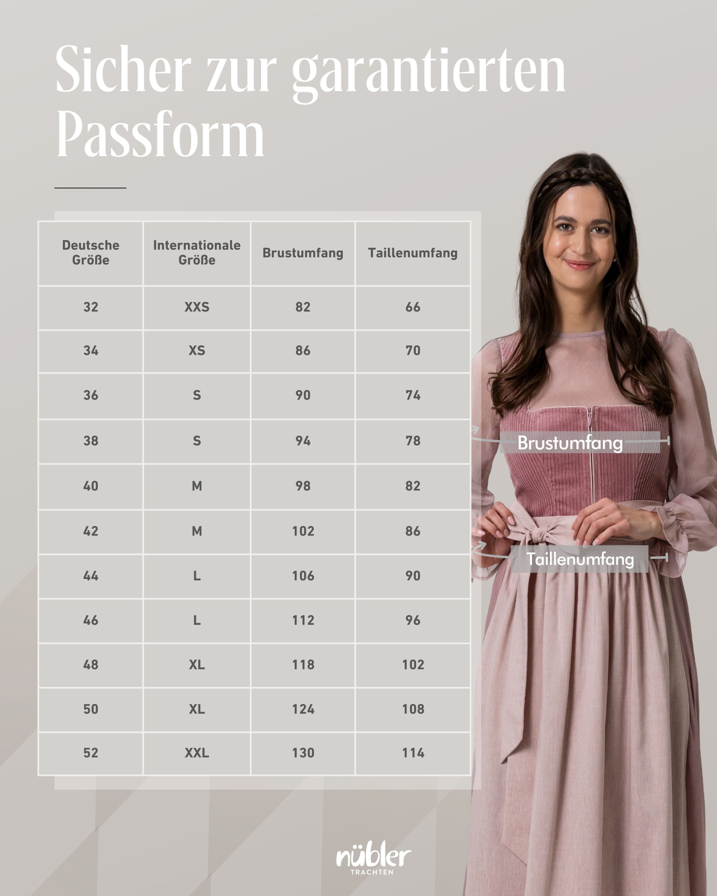 Nübler Dirndl Mini Dirndl Kim in Peach von Nübler - Rocklänge 55 cm