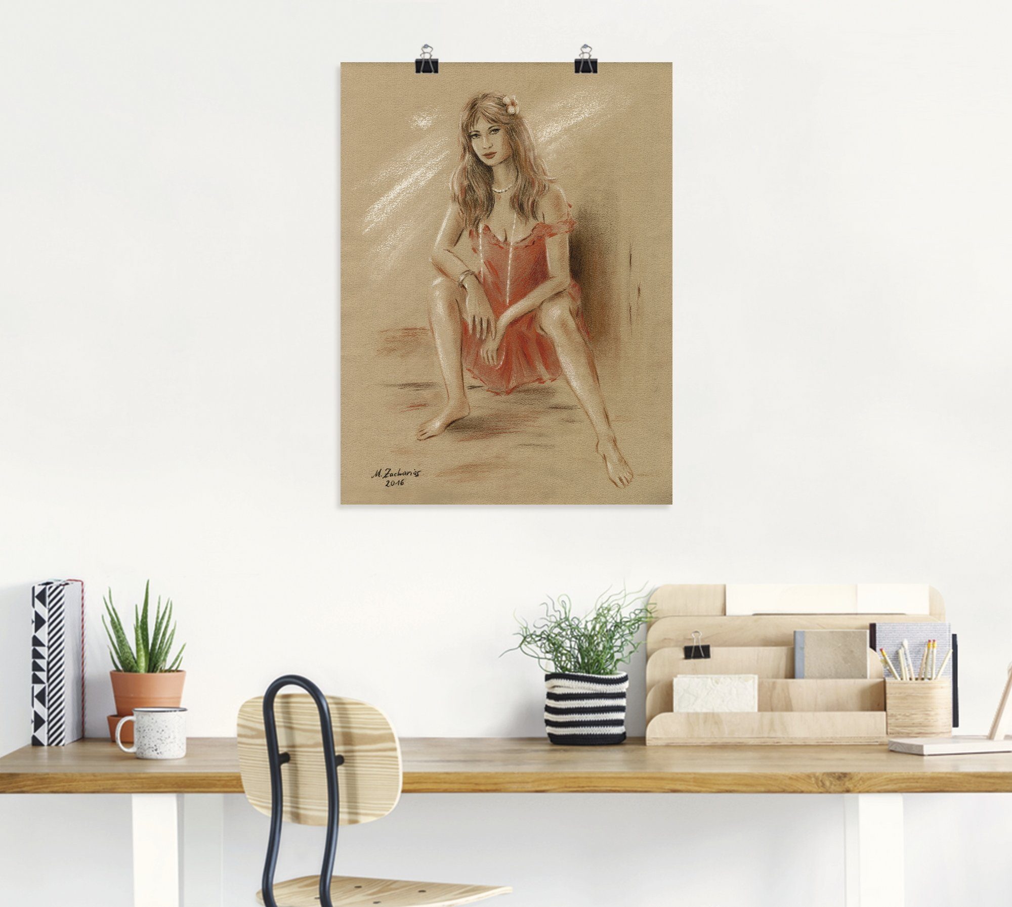 - Sehnsucht Frau versch. Erotik St), Wandaufkleber Frauen, Poster als Leinwandbild, in Größen (1 oder Alubild, Wandbild Artland