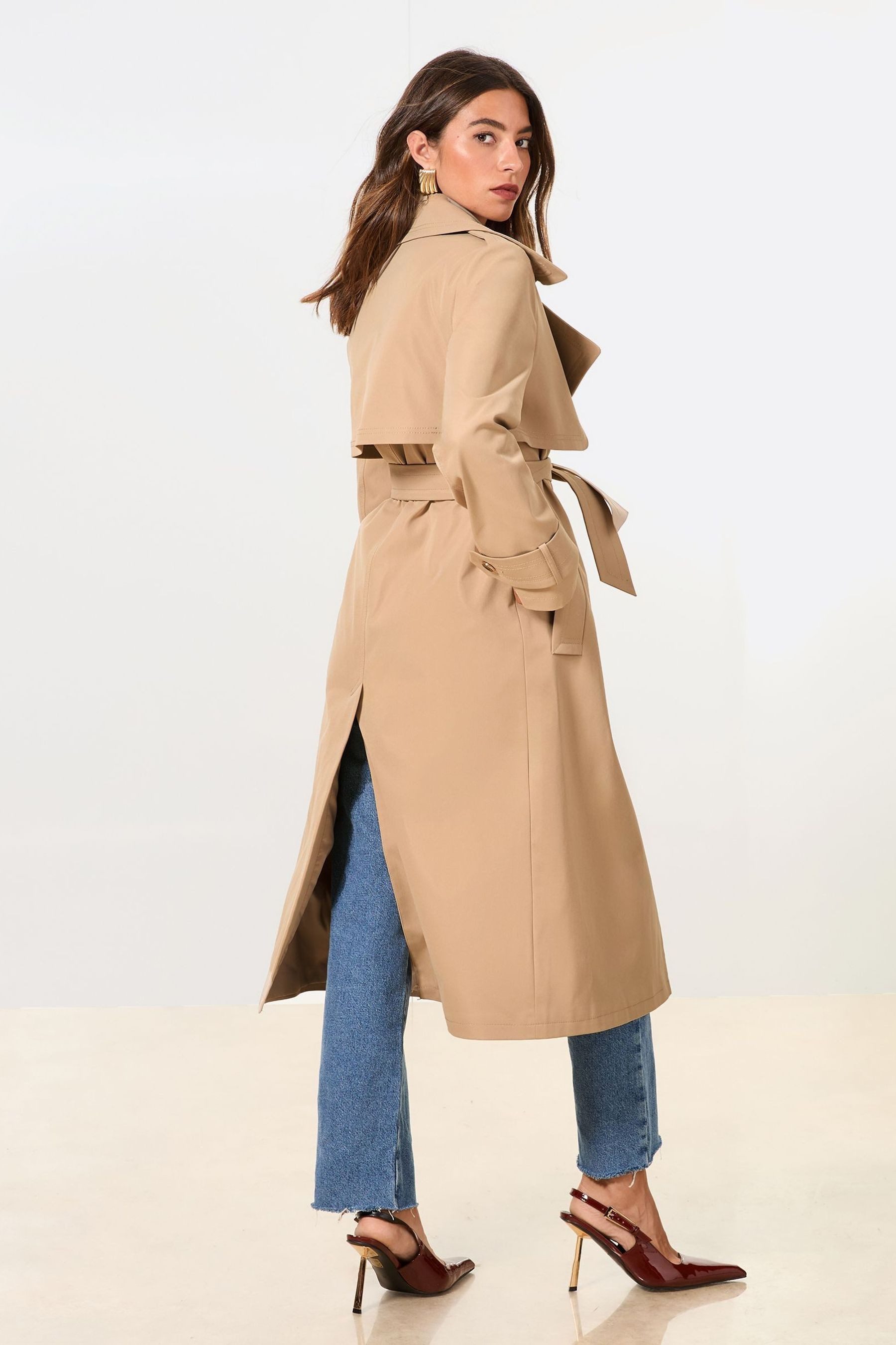 LIPSY Langmantel Lipsy Lässiger, langer Trenchcoat, Regular (1-tlg)