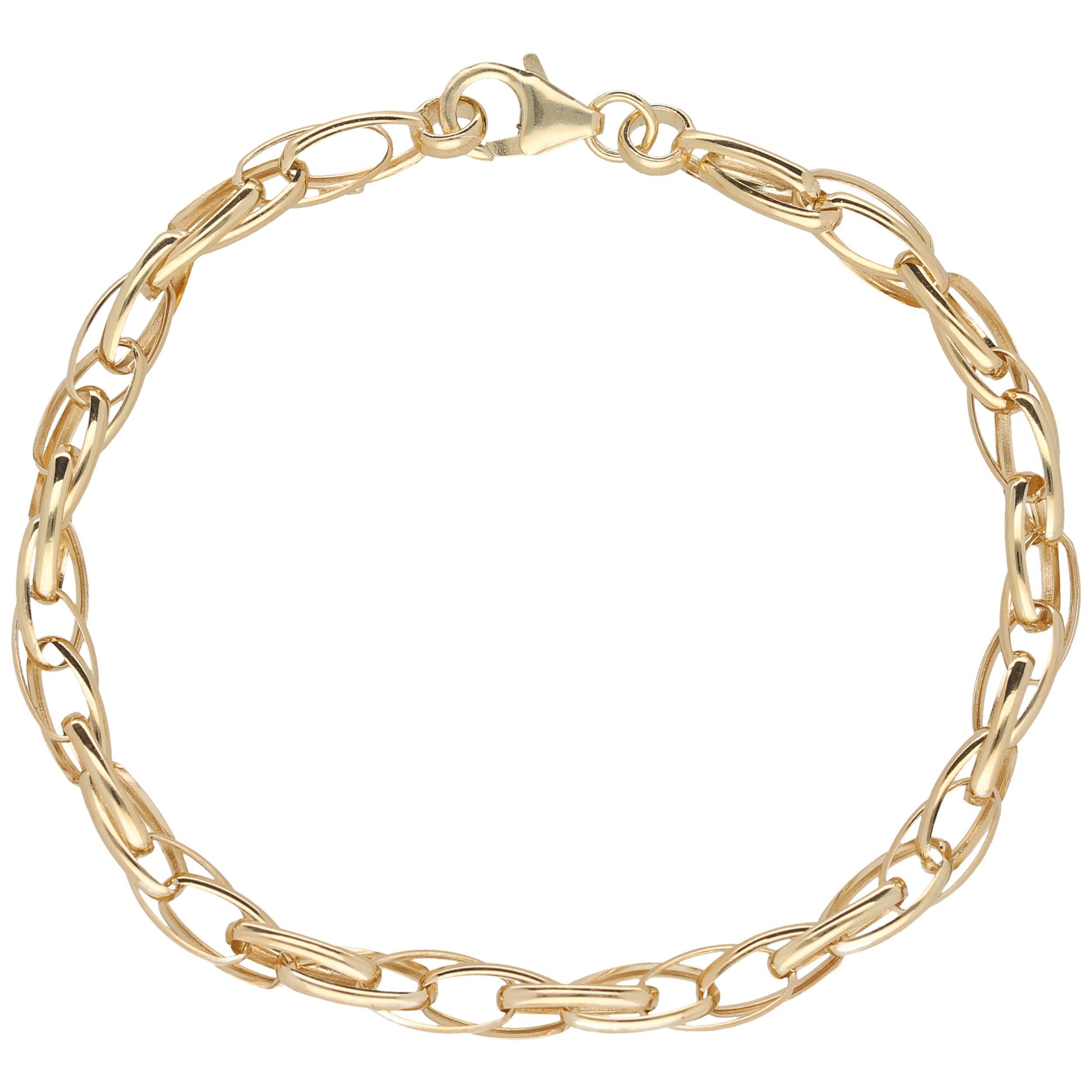 Luigi Merano Armband Glieder, Doppelankerkette, Gold ovale 585