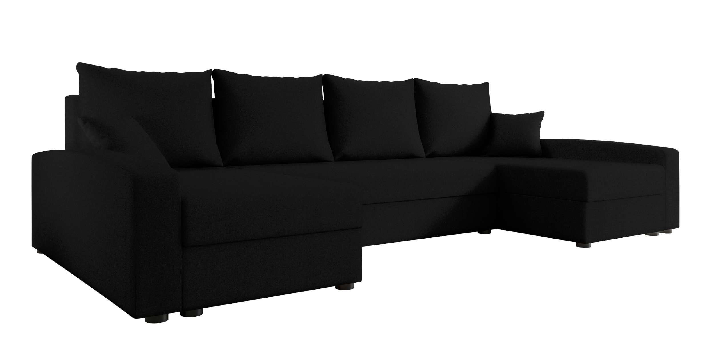 Stylefy Wohnlandschaft Bettkasten, mit Sitzkomfort, Eckcouch, U-Form, Addison, mit Bettfunktion, Design Sofa, Modern
