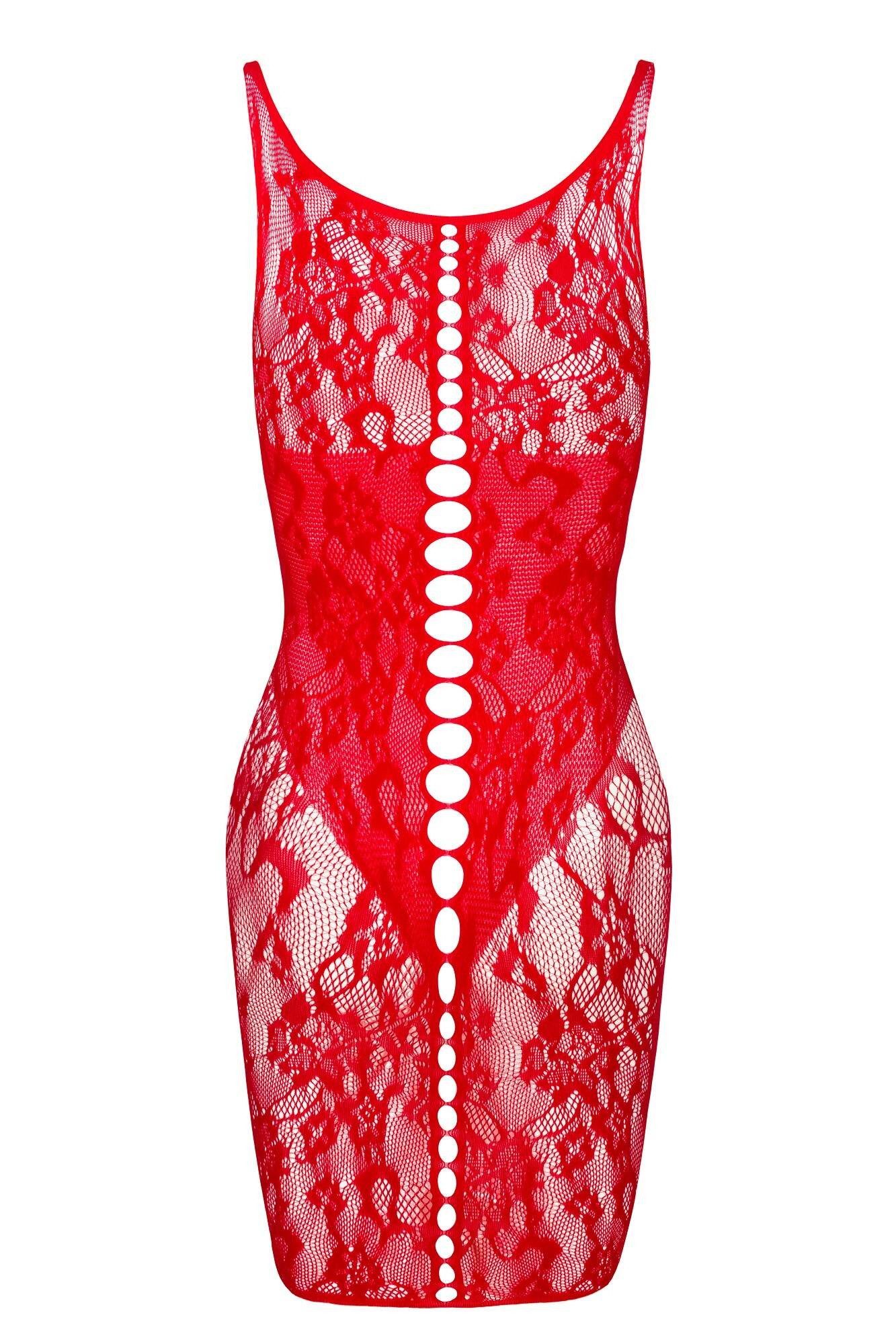 Beauty Night Fashion Netzkleid Netzkleid Donna rot Minikleid elastisch (1-tlg)