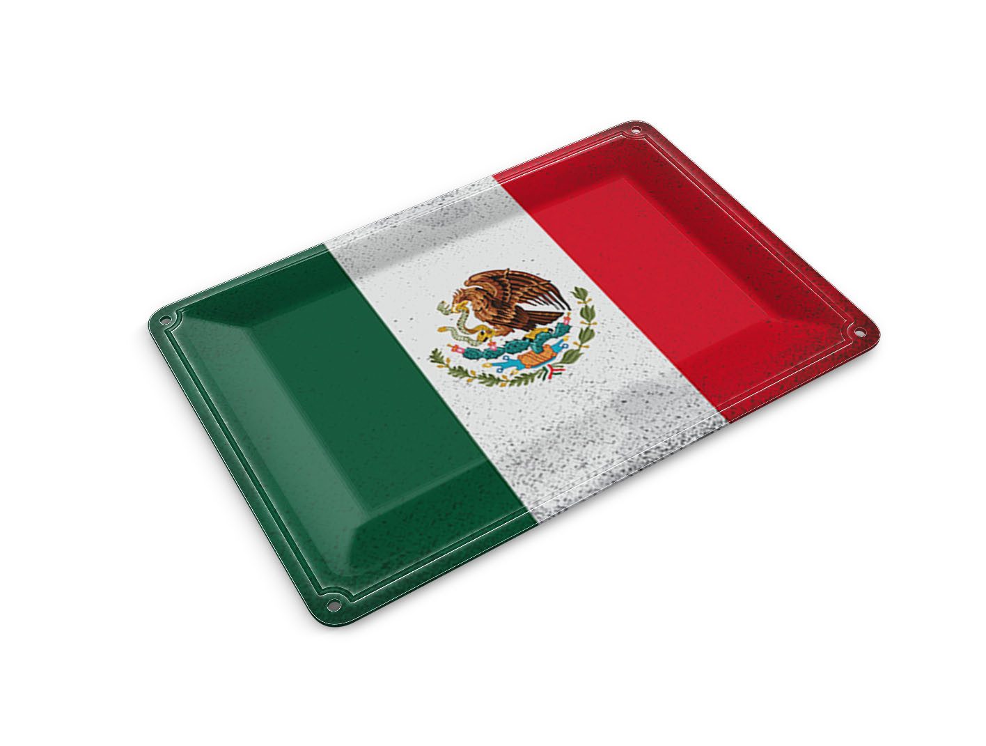 Femer GmbH Postkarte Flagge Mexiko 14x10 cm Flag of Mexico Vintage, unfrankiert