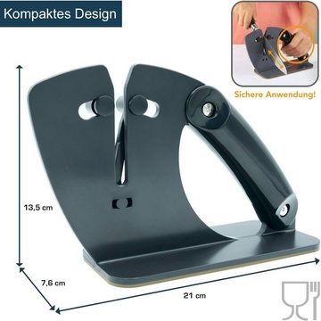 HOMESTLY Messerschärfer Profi Messerschärfer Messerschleifer Messer Schärfer Schleifer, X-Cross Technologie 21 x 13,5 x 7,6 cm