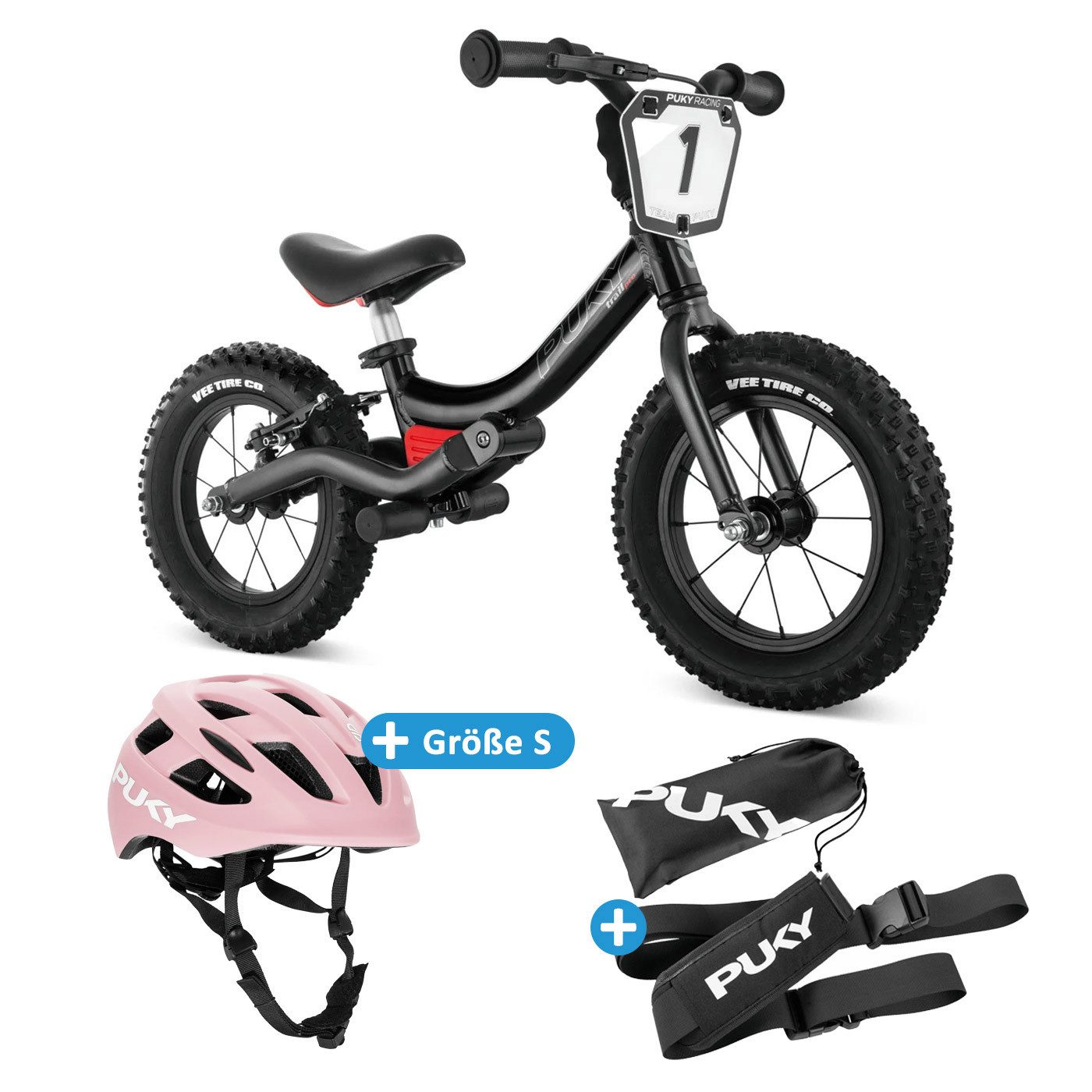 Puky Fahrrad-Laufrad LR Trail Pro Bundle (Set, Laufrad mit Tragegurt und Fahrradhelm in Größe S)