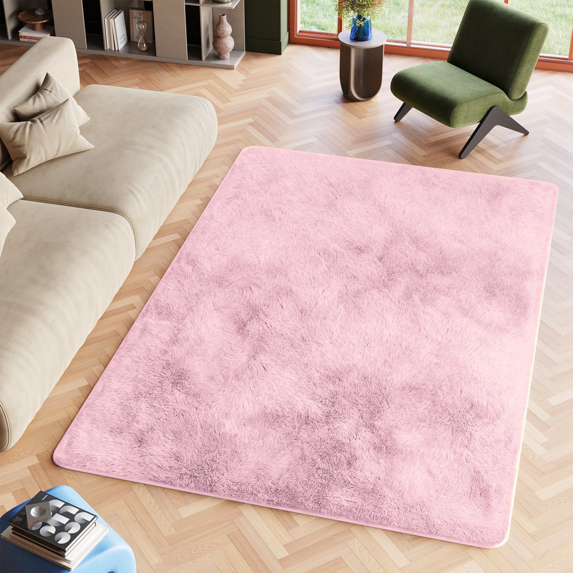 Hochflor-Teppich SILK, Tapiso, rechteckig, Höhe: 35 mm, Wohnzimmer, Schlafzimmer, Hochflor