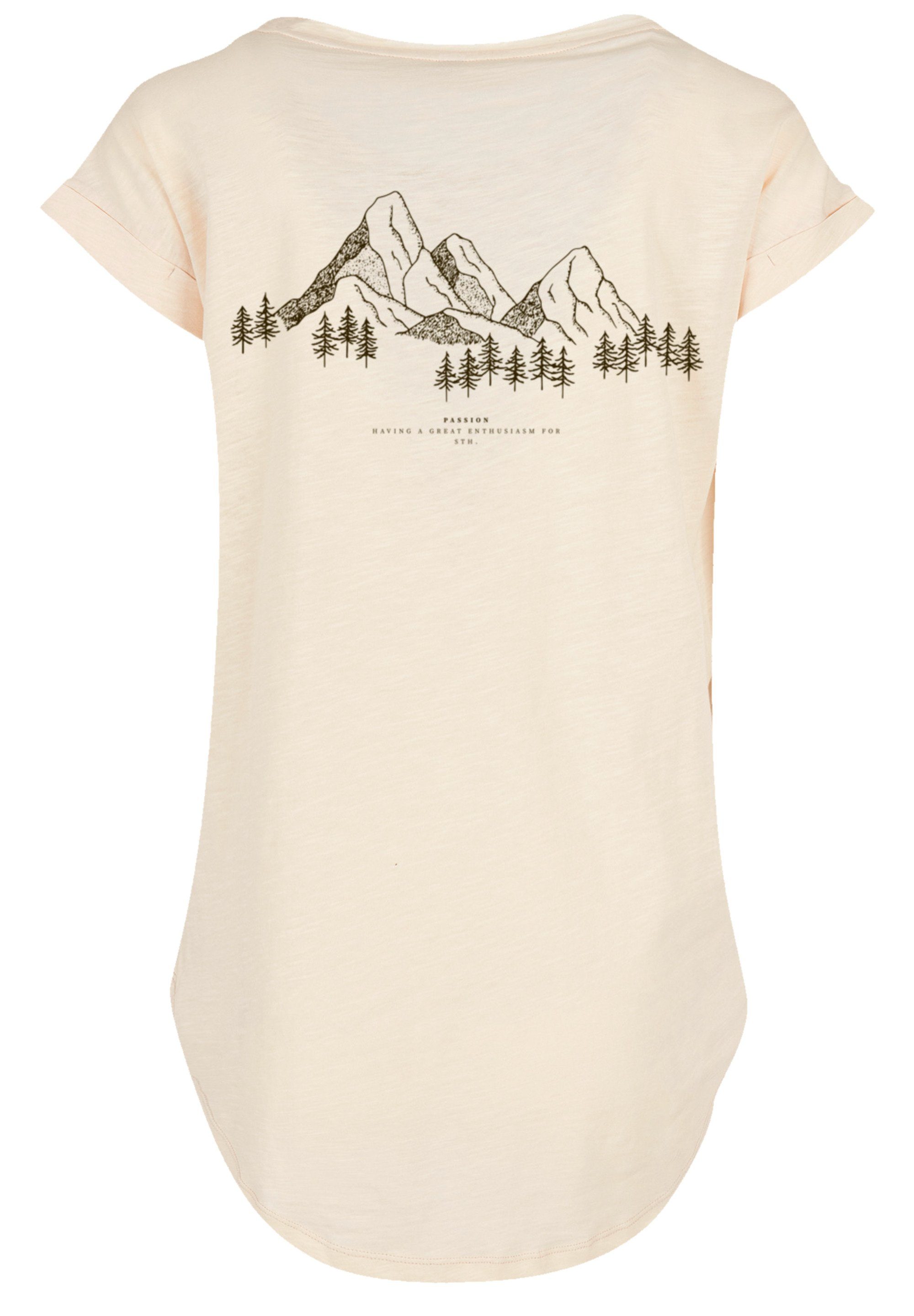 hohem Print, Sehr PLUS T-Shirt F4NT4STIC Berge Tragekomfort Mountain SIZE weicher mit Baumwollstoff