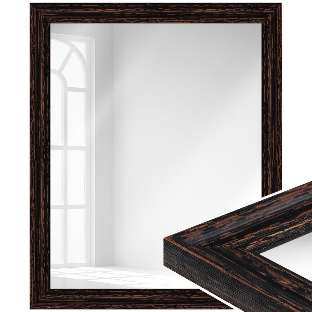 WANDStyle Wandspiegel H740, Schwarz, aus Massivholz günstig online kaufen