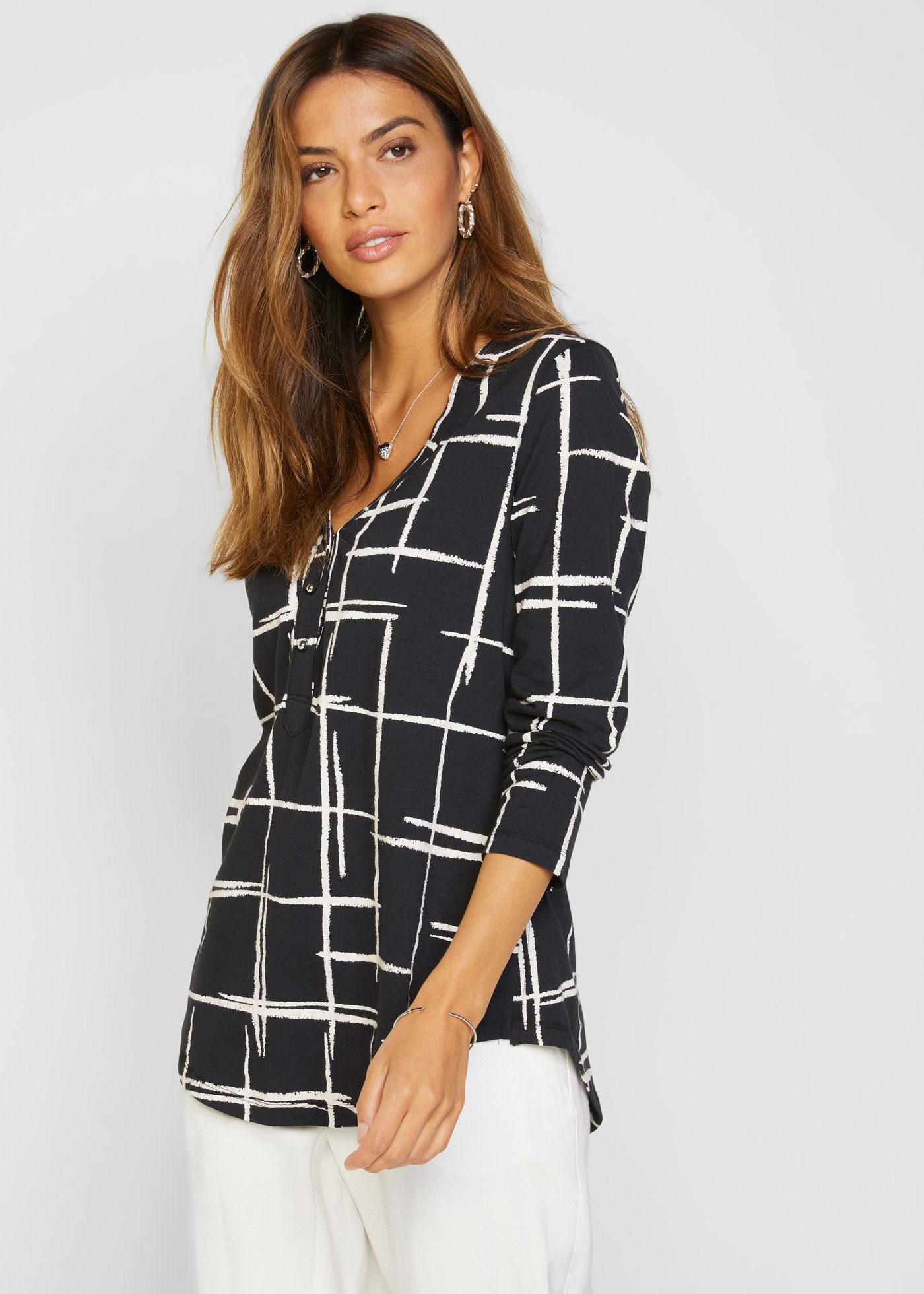 bonprix Blusenshirt Longshirt