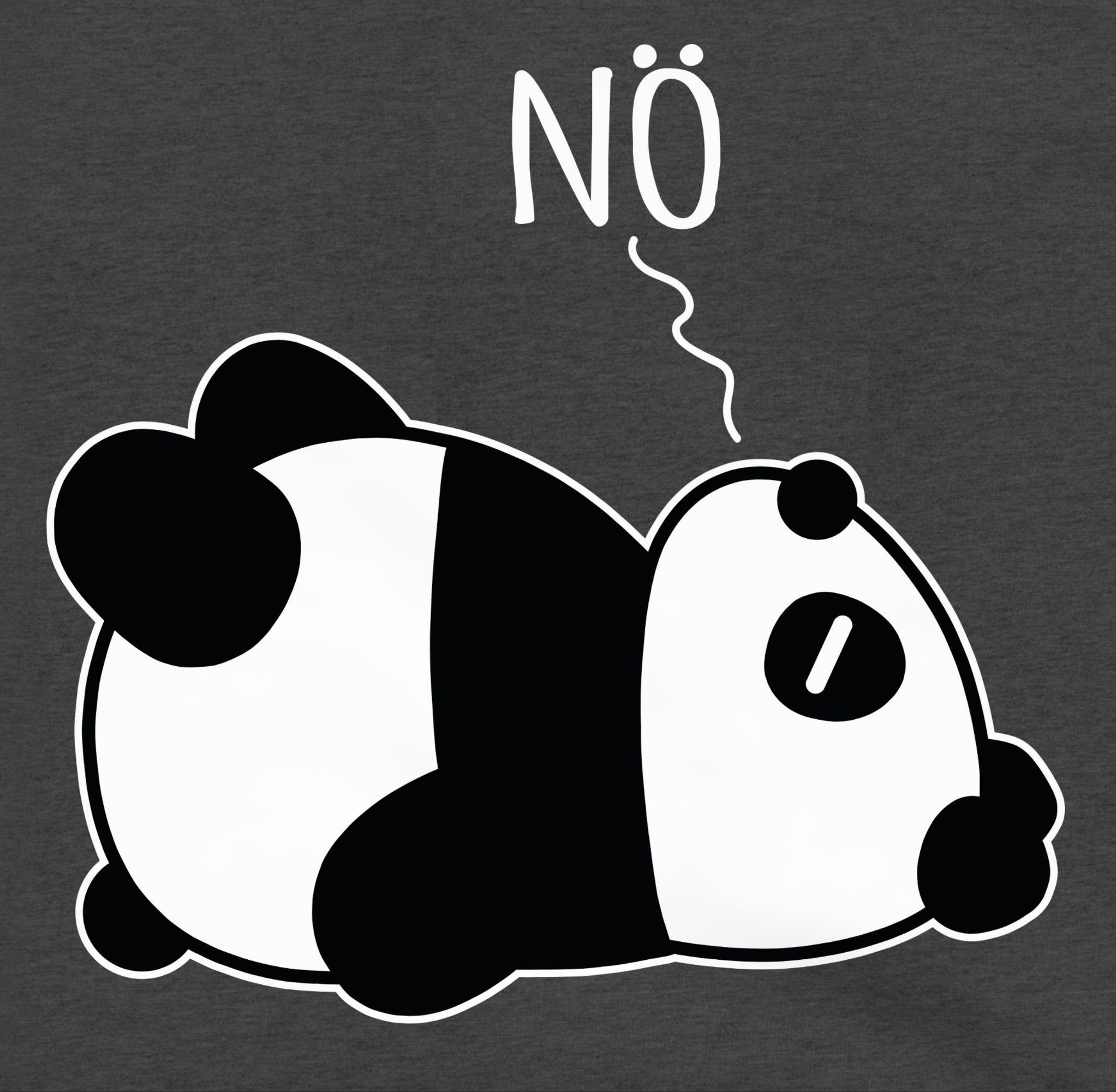 Shirtracer Hoodie Panda meliert weiß 3 Nö Kinder Anthrazit Sprüche Statement - 