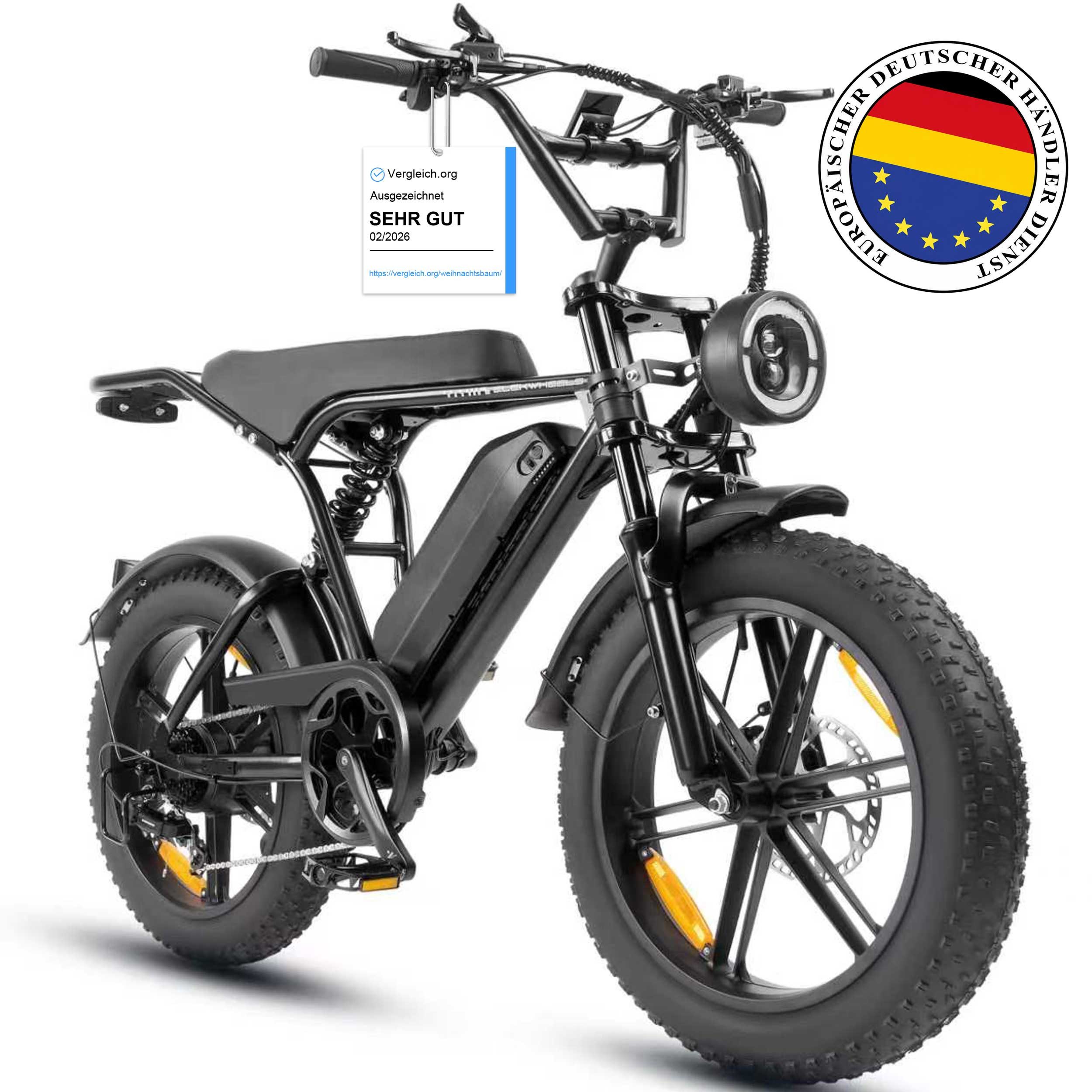 E-Bike Cityrad E6-2.0 Elektrofahrrad 20” x 4 Damen u. Herren Pedelec 720Wh Max.108KM