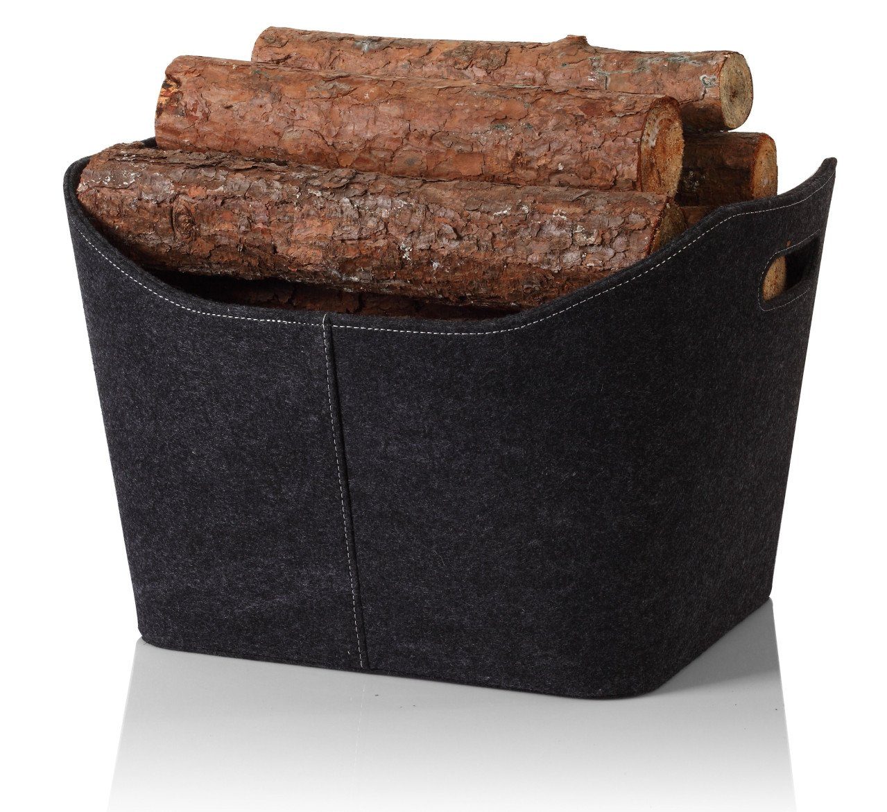 Trend Line Holztragetasche TrendLine Holzkorb Filz 36 x 49 x 31,5 cm