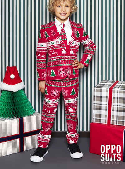 Opposuits Partyanzug Boys Winter Wonderland, Cooler Anzug für coole Kids in kühler Jahreszeit