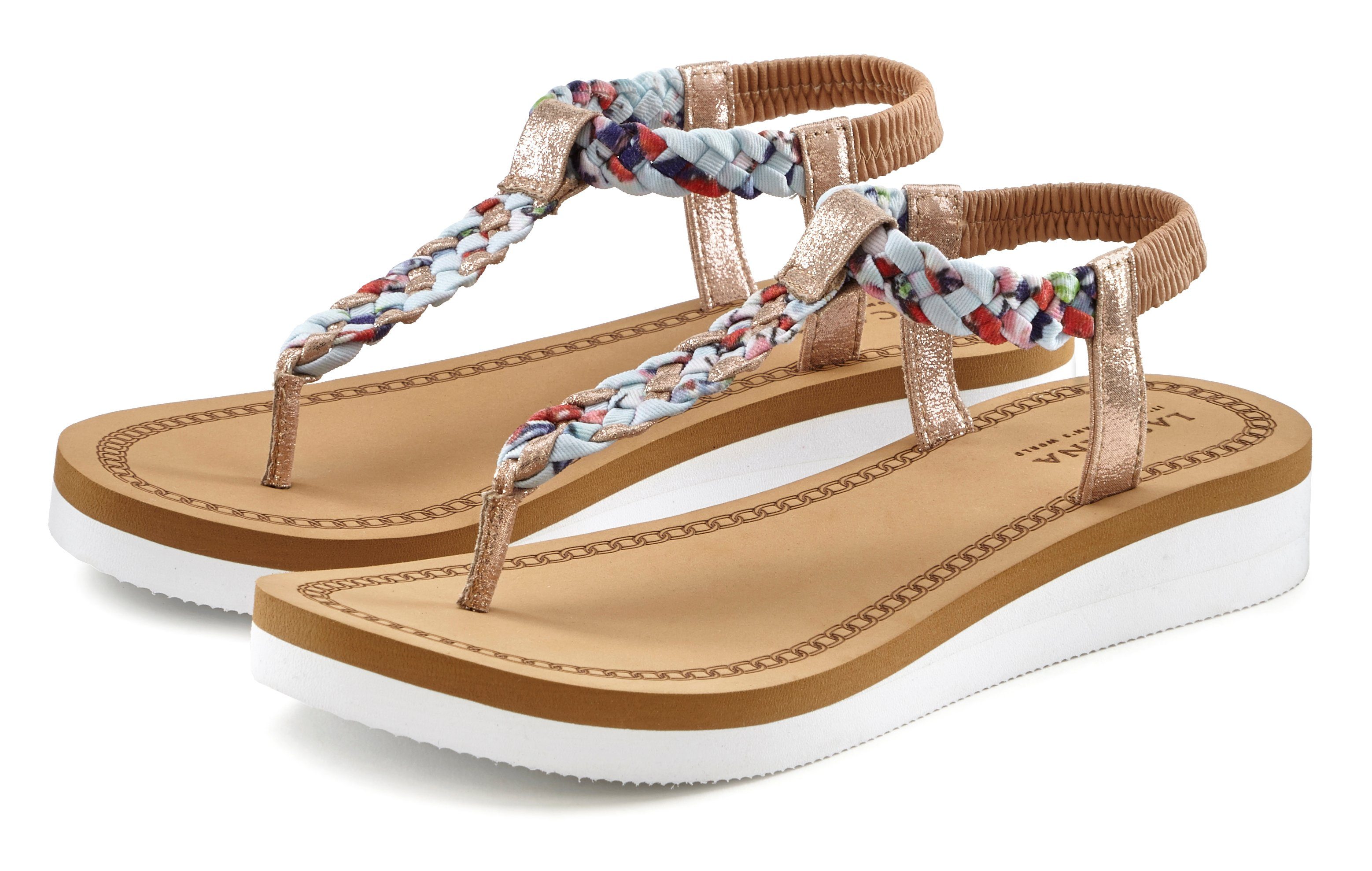 LASCANA Zehentrenner Sandale, Pantolette mit kleinem günstig online kaufen