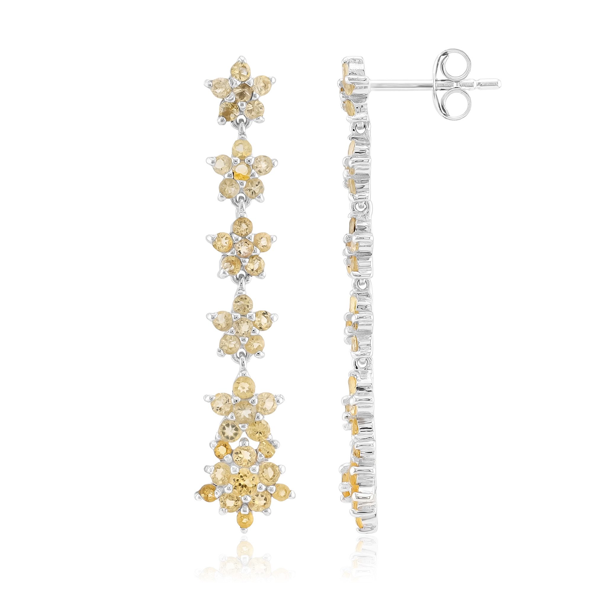 Cavill Ohrring-Set Brasilianischer Citrin Silber Ohrringe (2-tlg)