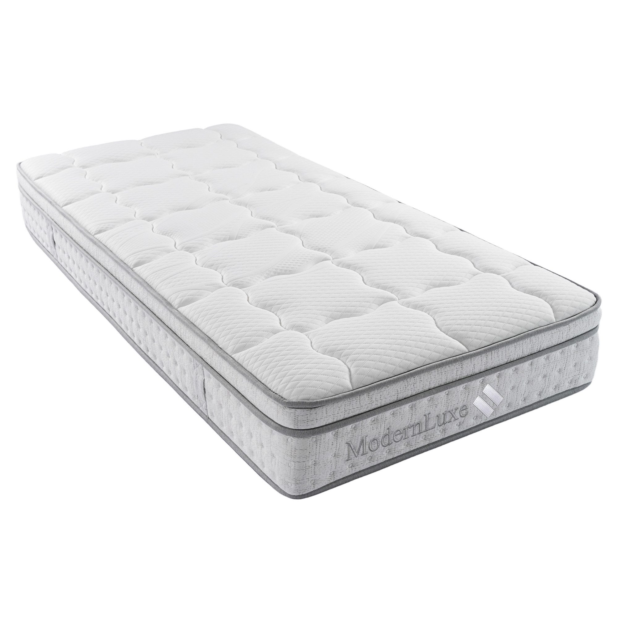 Taschenfederkernmatratze Hybrid-Matratze, 25 cm hoch, 7-Zonen, H3, MODFU, 25 cm hoch, (90x200 cm, weiß), punktelastisch, atmungsaktiv