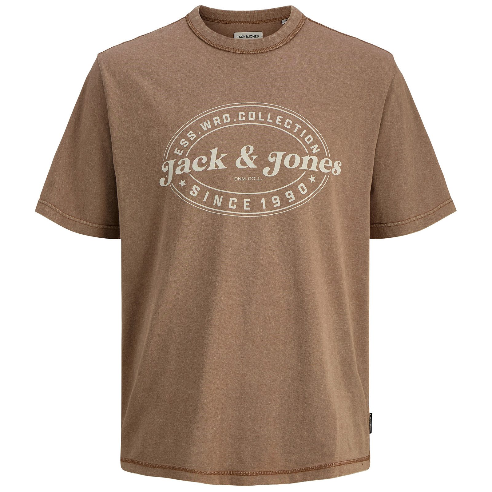 Jack & Jones Rundhalsshirt Jack&Jones T-Shirt hellbraun used Übergröße JJEDOVER