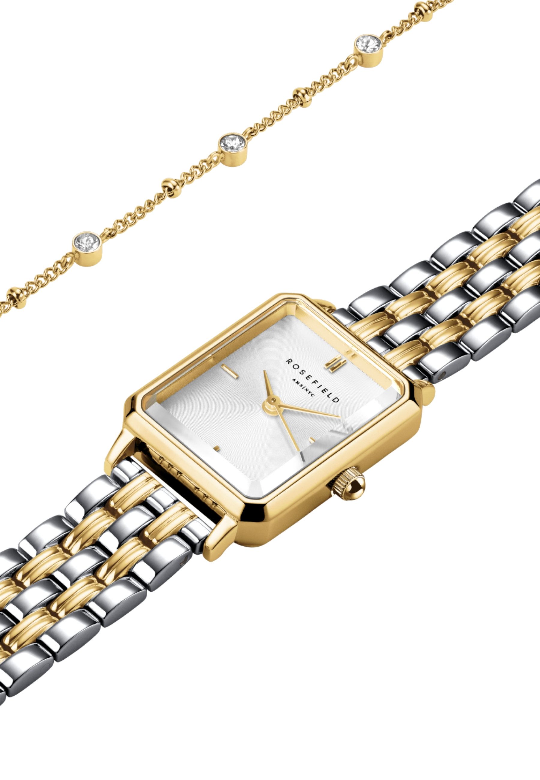 ROSEFIELD Quarzuhr ROSEFIELD Octagon XS + Duoton Armband Geschenkset für Damen