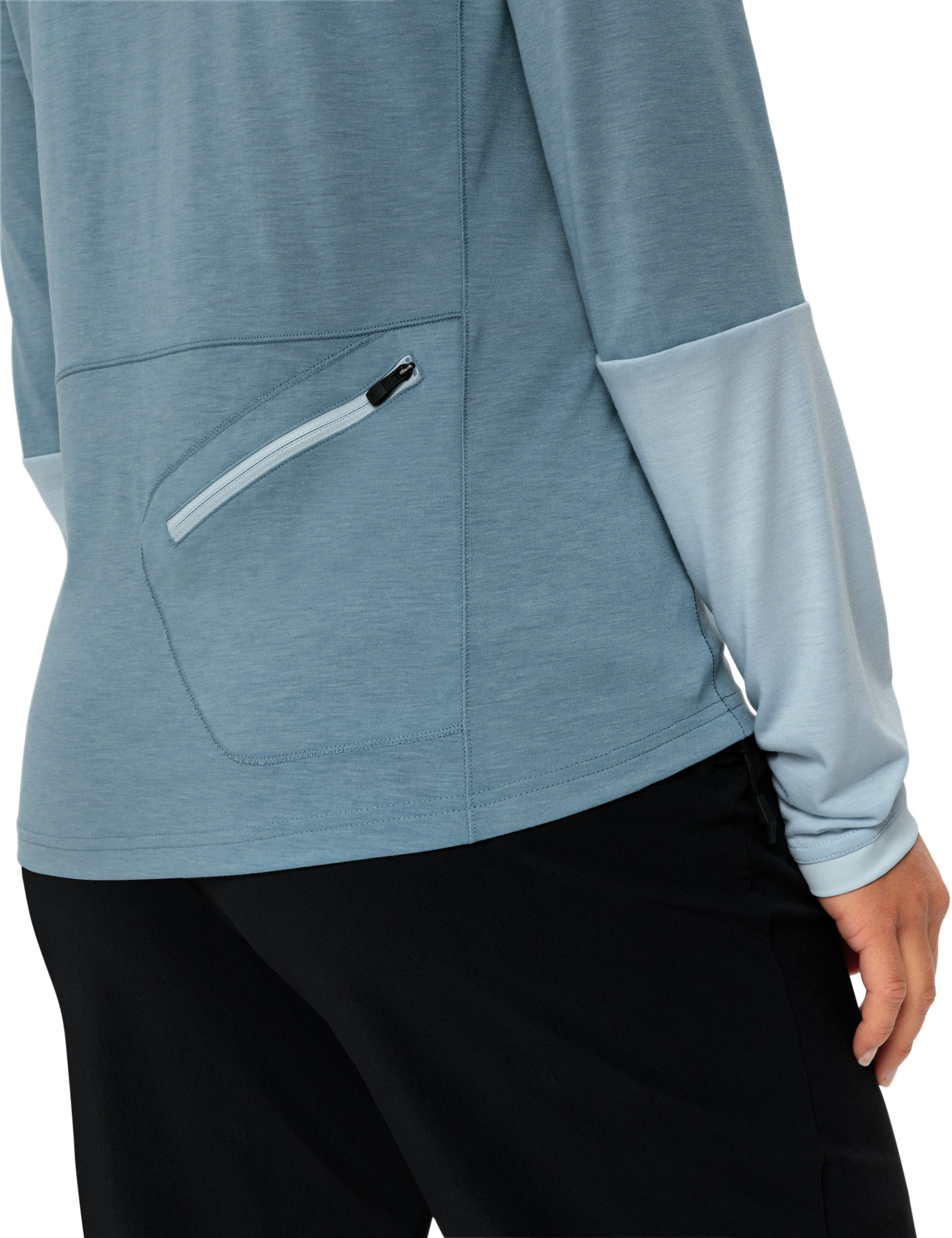 VAUDE Funktionsshirt WOMEN'S TREMALZO LS SHIRT (1-tlg) mit Schalkragen, mit Kapuze, mit Reißverschlusstasche am Rücken