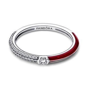 Pandora Fingerring ME Ring von PANDORA aus 925er Silber mit Zirkonia und roter Emaille