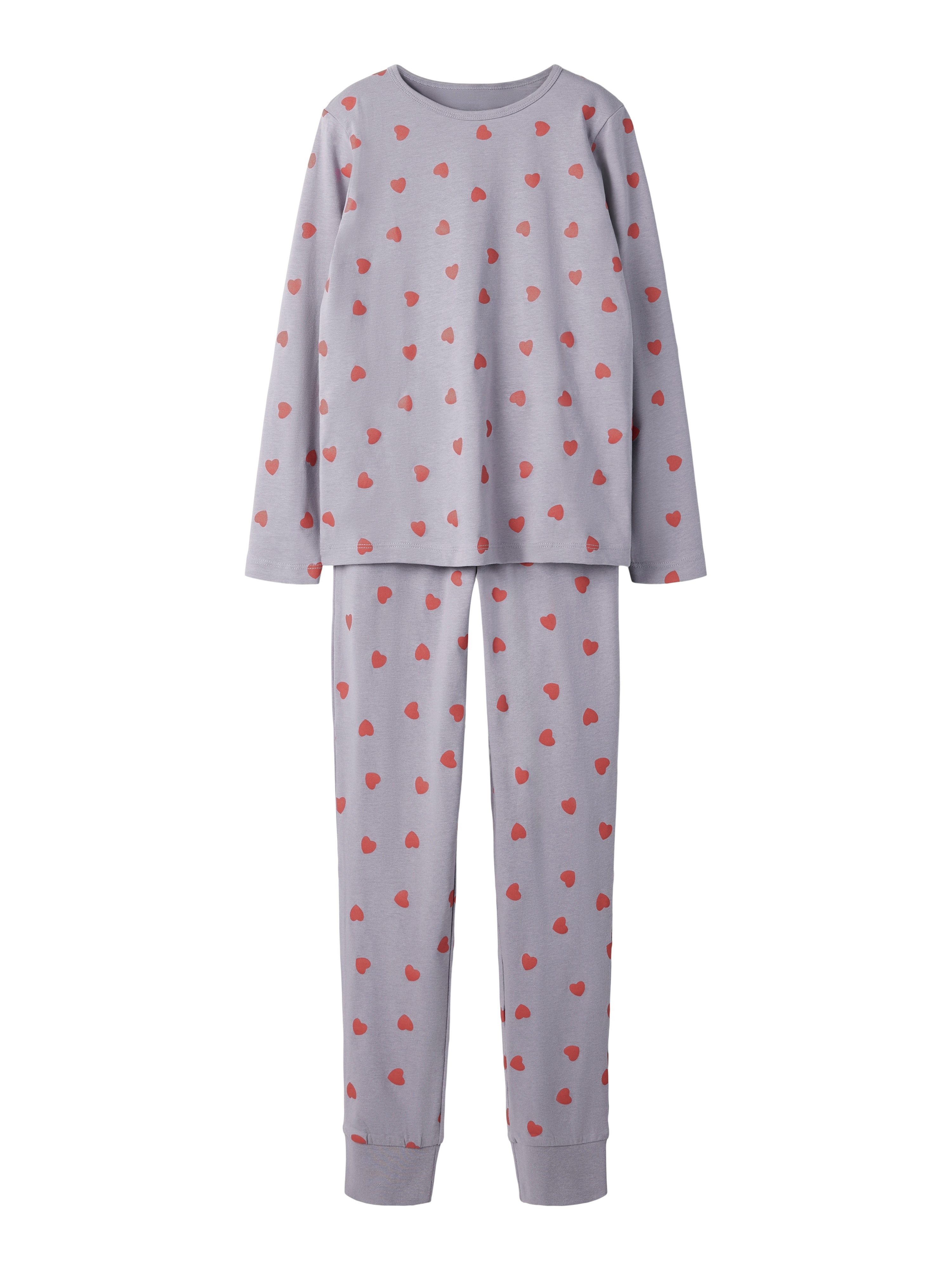 Name It Schlafanzug NKFNIGHTSET LAVENDER HEARTS NOOS (Set, 2 tlg) im tollen Herzen-Alloverdruck