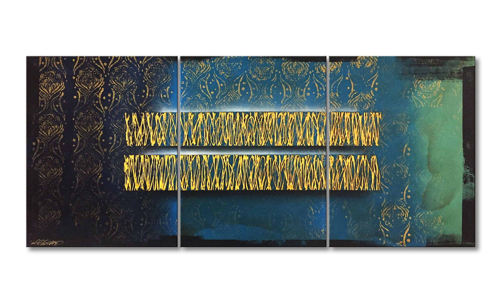 WandbilderXXL Gemälde Deepness 180 x 80 cm, Abstraktes Gemälde, handgemaltes Unikat