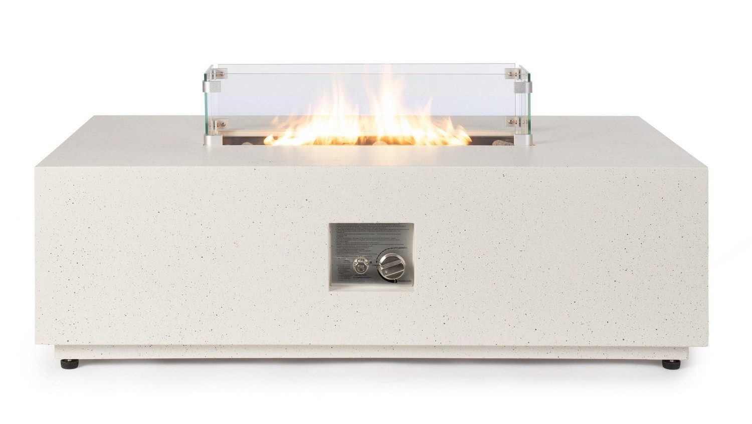 Natur24 Feuerschale Gaskamin Beige 104 x 30 x 104 cm Stahl