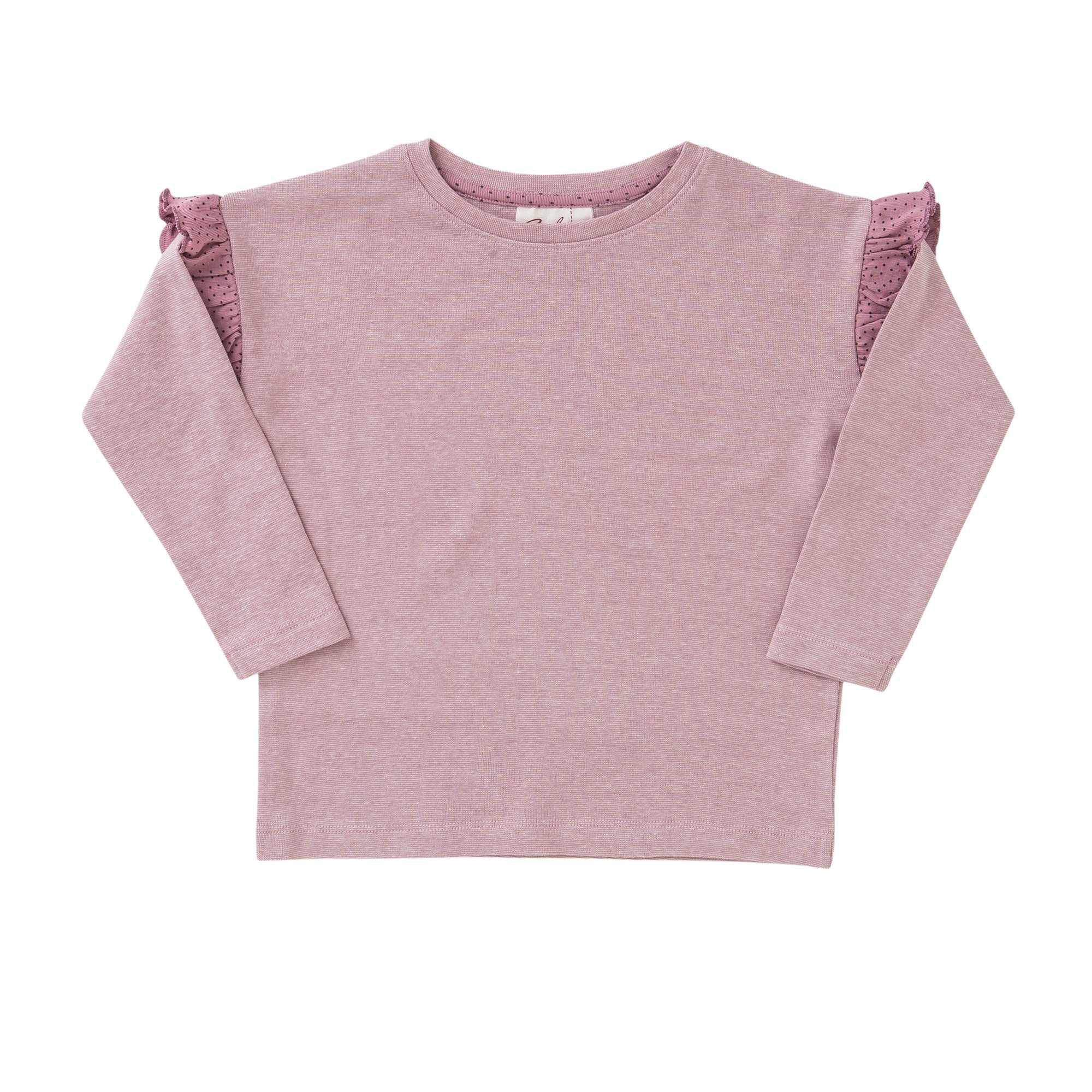 People Wear Organic Langarmshirt in Rosa Melange aus Bio Baumwolle