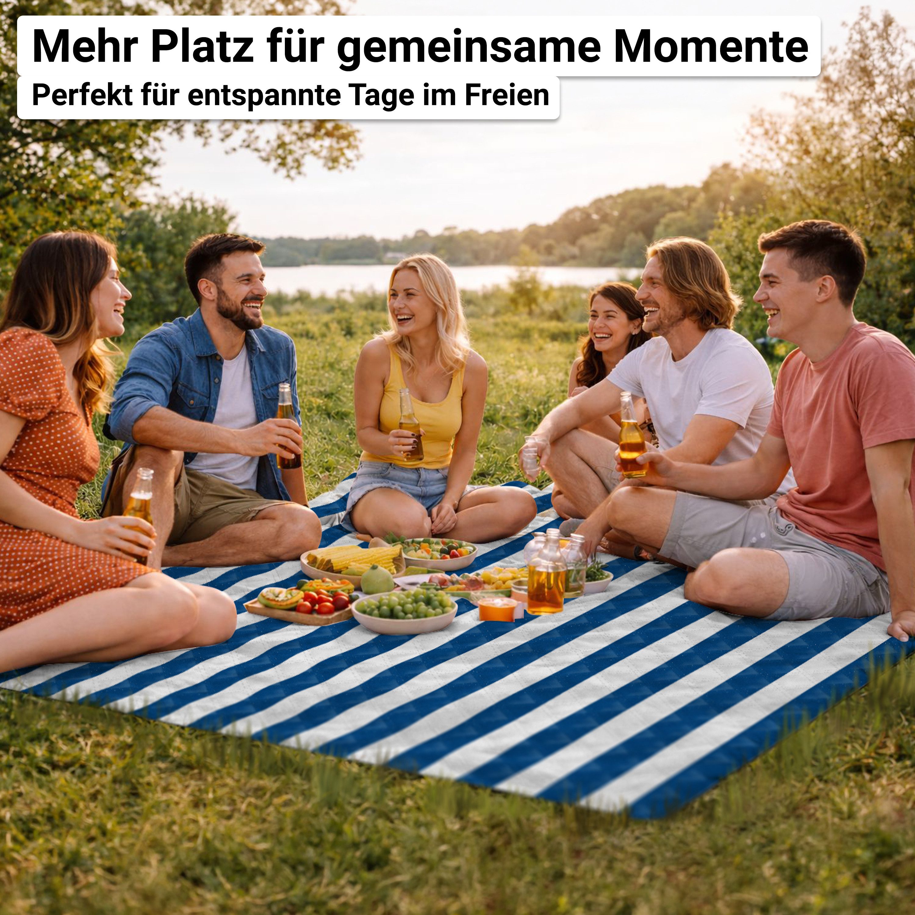 Picknickdecke HOEL® Picknickdecke 200x200 cm wasserabweisend + isoliert XXL, HOEL