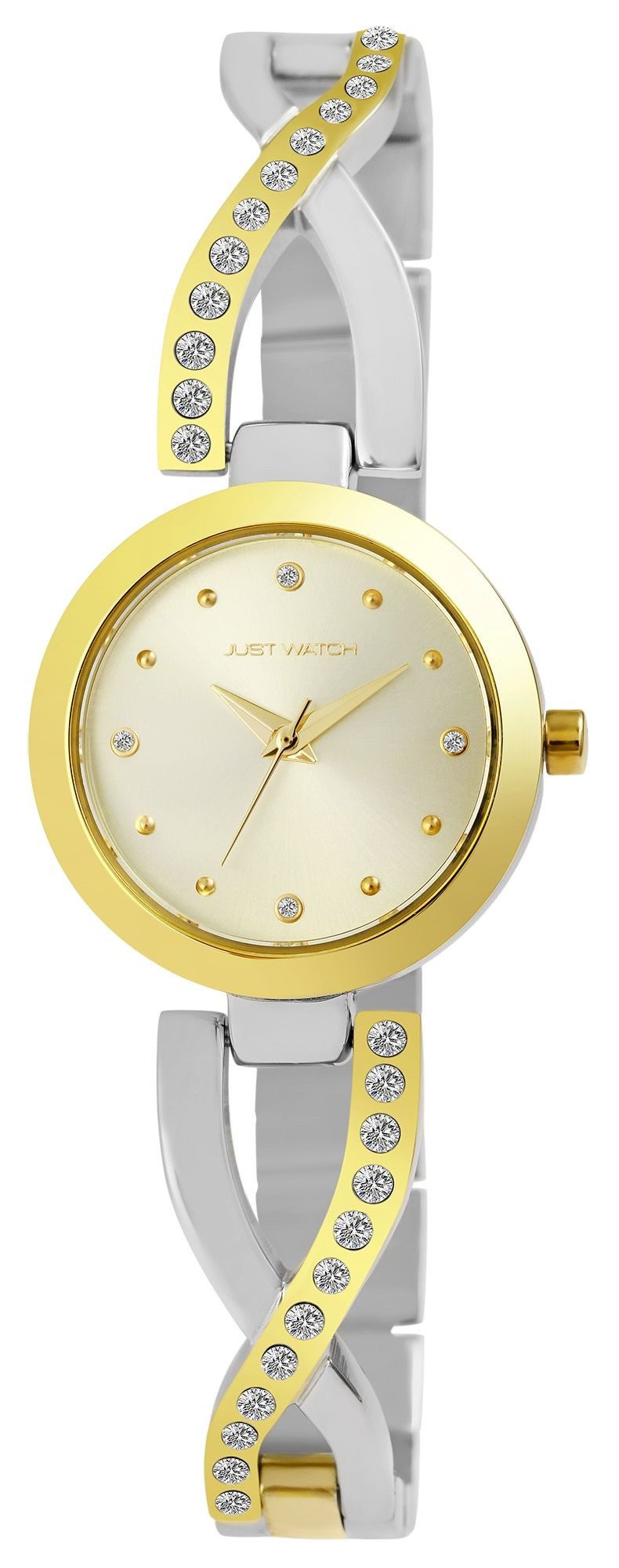 JUST WATCH Quarzuhr Relana mit Edelstahlarmband, Similisteine, Mineralglas