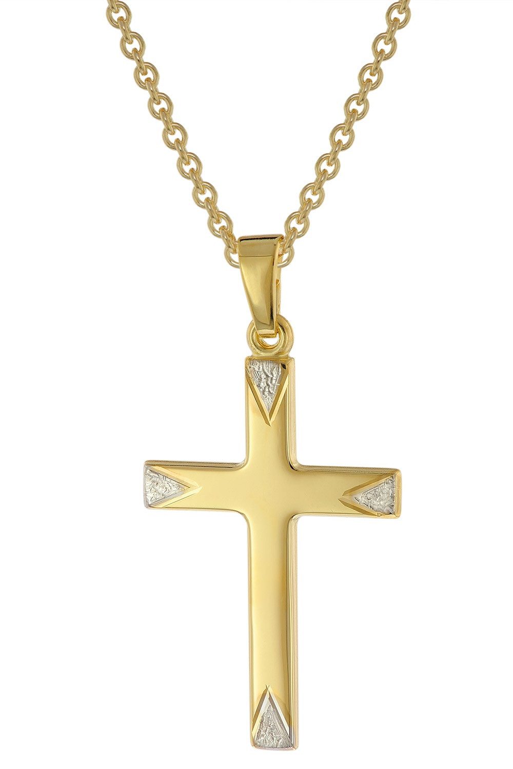 trendor Kette mit Anhänger Kreuz-Anhänger Bicolor Gold 585/14K mit vergolde günstig online kaufen