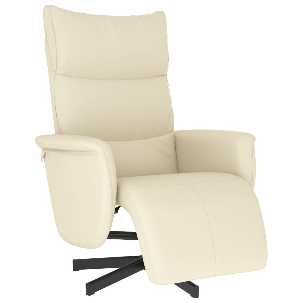 vidaXL Relaxsessel, Relaxsessel mit Fußteil Creme Kunstleder