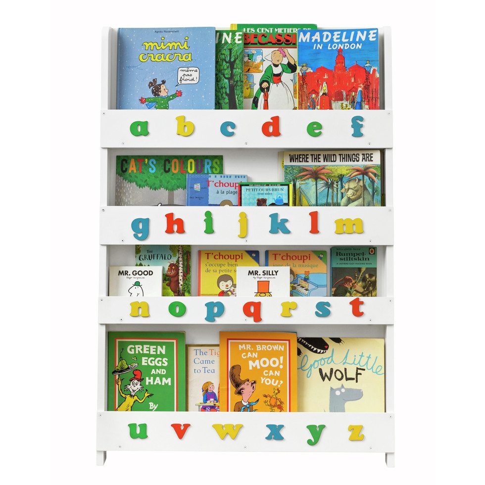 Tidy Books Bücherregal Bücherregal, weiß, mit Buchstaben